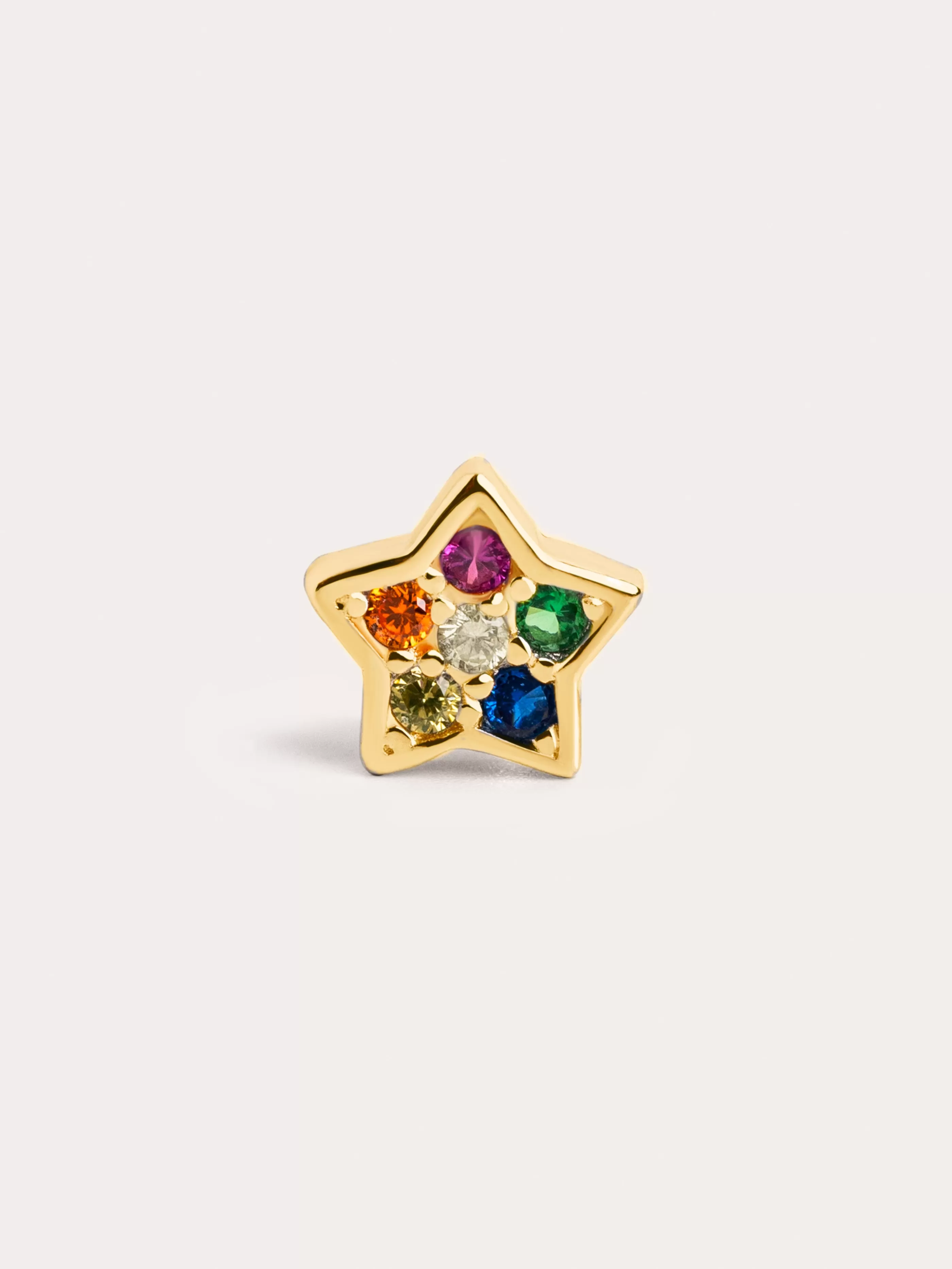SINGULARU Pendiente Suelto Star Colors Plata Bano Oro- Pendientes Sueltos