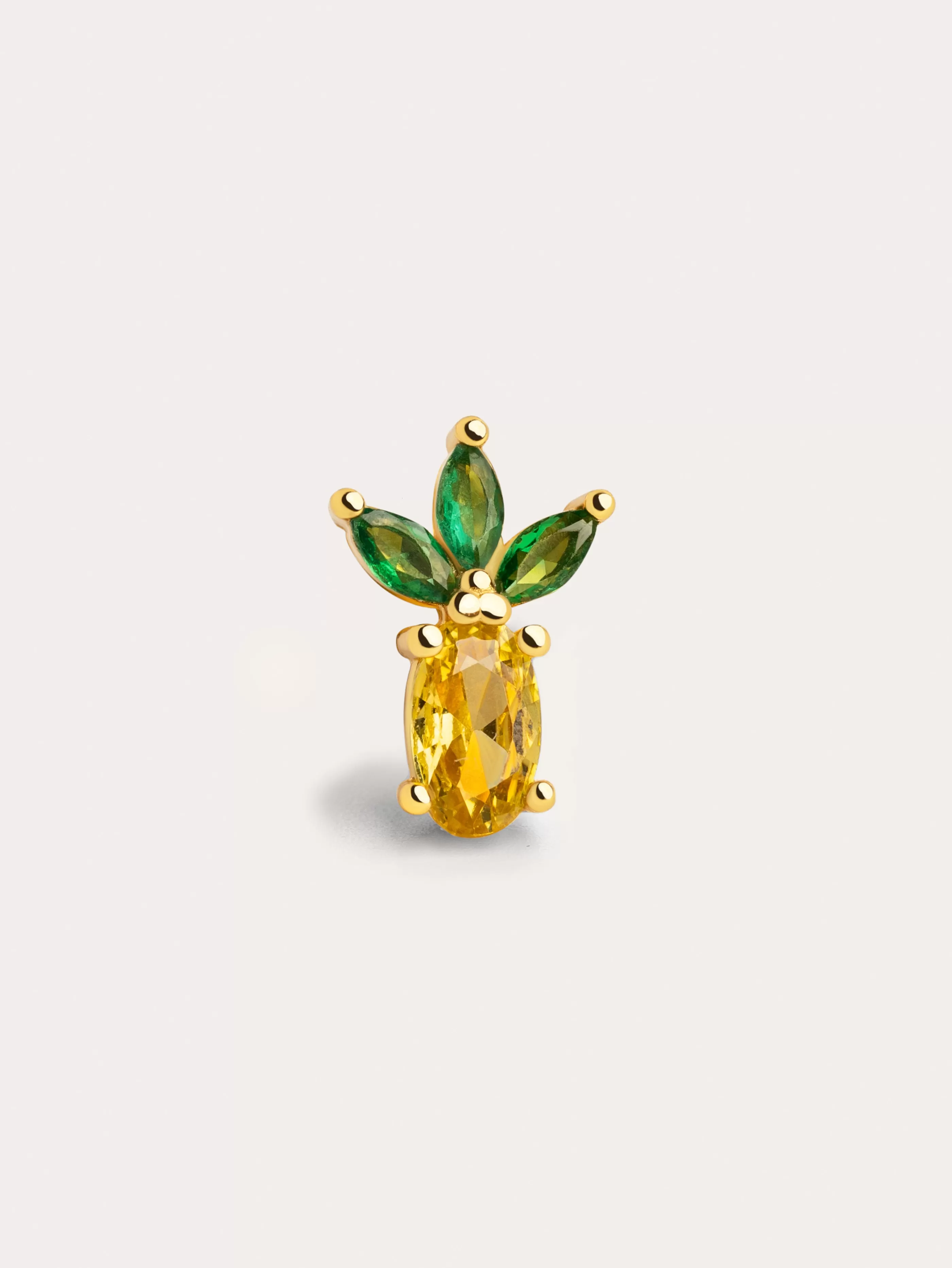SINGULARU Pendiente Suelto Tropical Pineapple Plata Bano Oro- Pendientes Sueltos