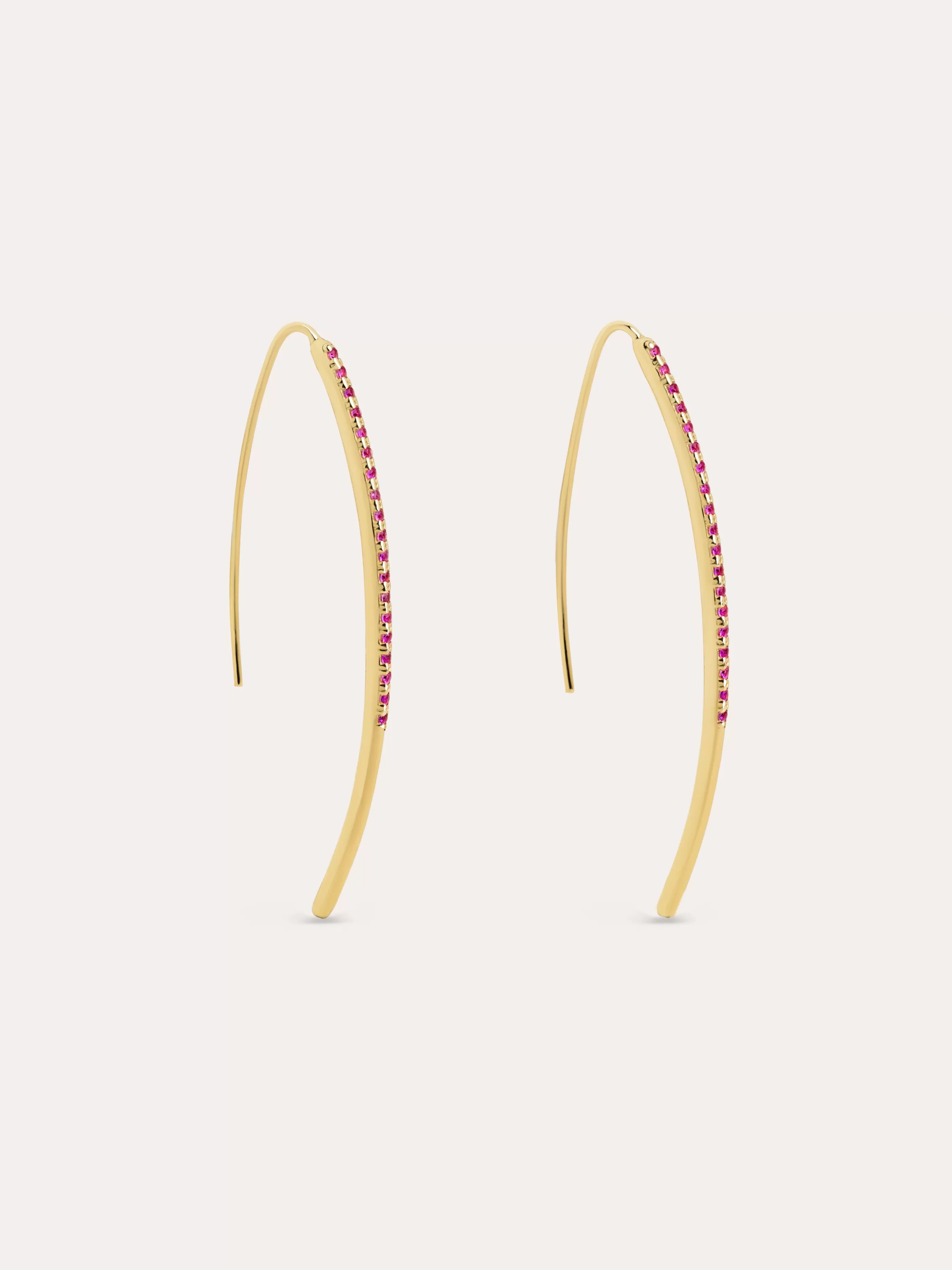 SINGULARU Pendientes Arch Raspberry Sparks Plata Bano Oro- Pendientes De Colores