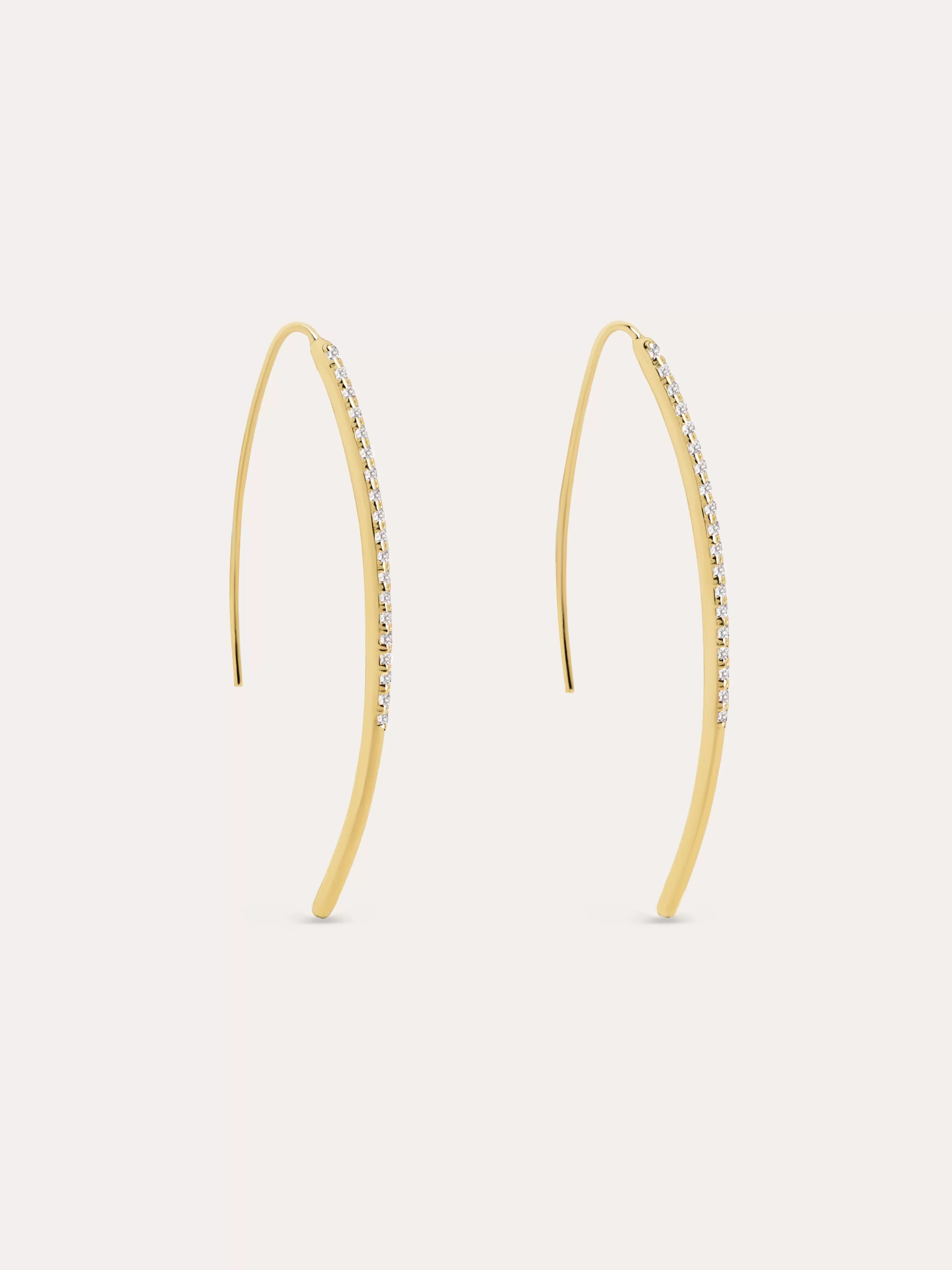 SINGULARU Pendientes Arch Sparks Plata Bano Oro- Pendientes De Fiesta