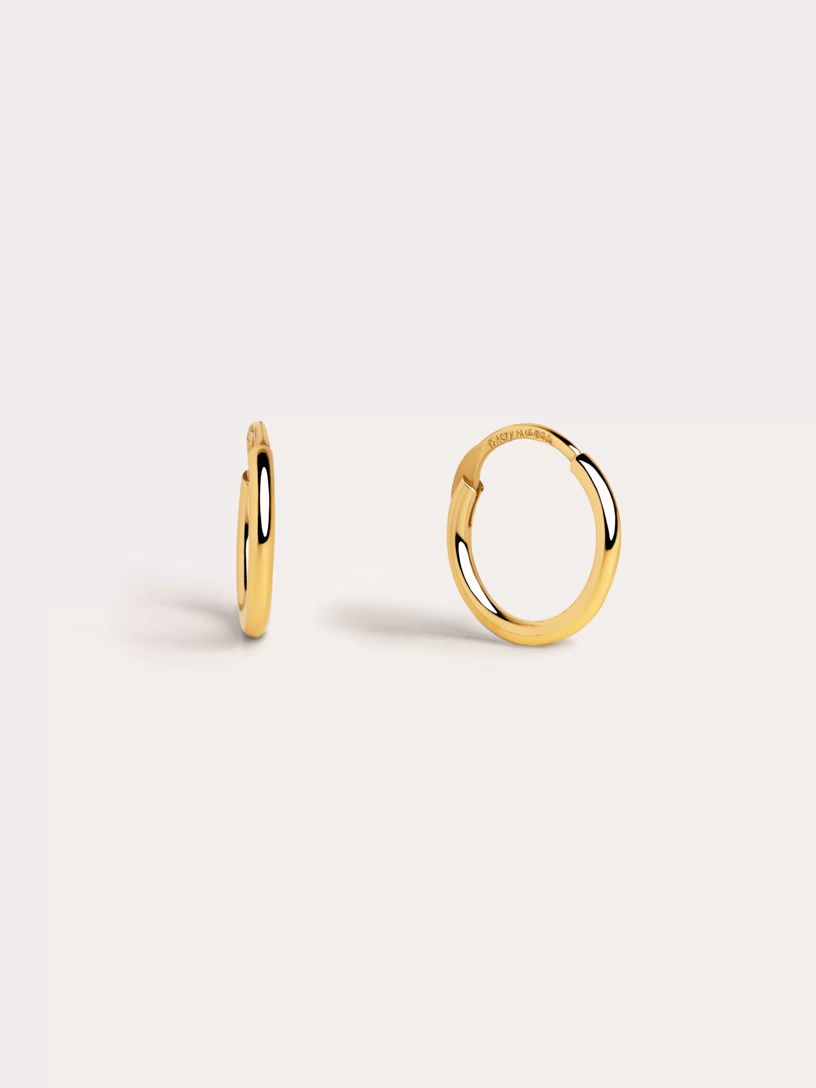 SINGULARU Pendientes Aro Ana Xs Plata Bano Oro- Aros