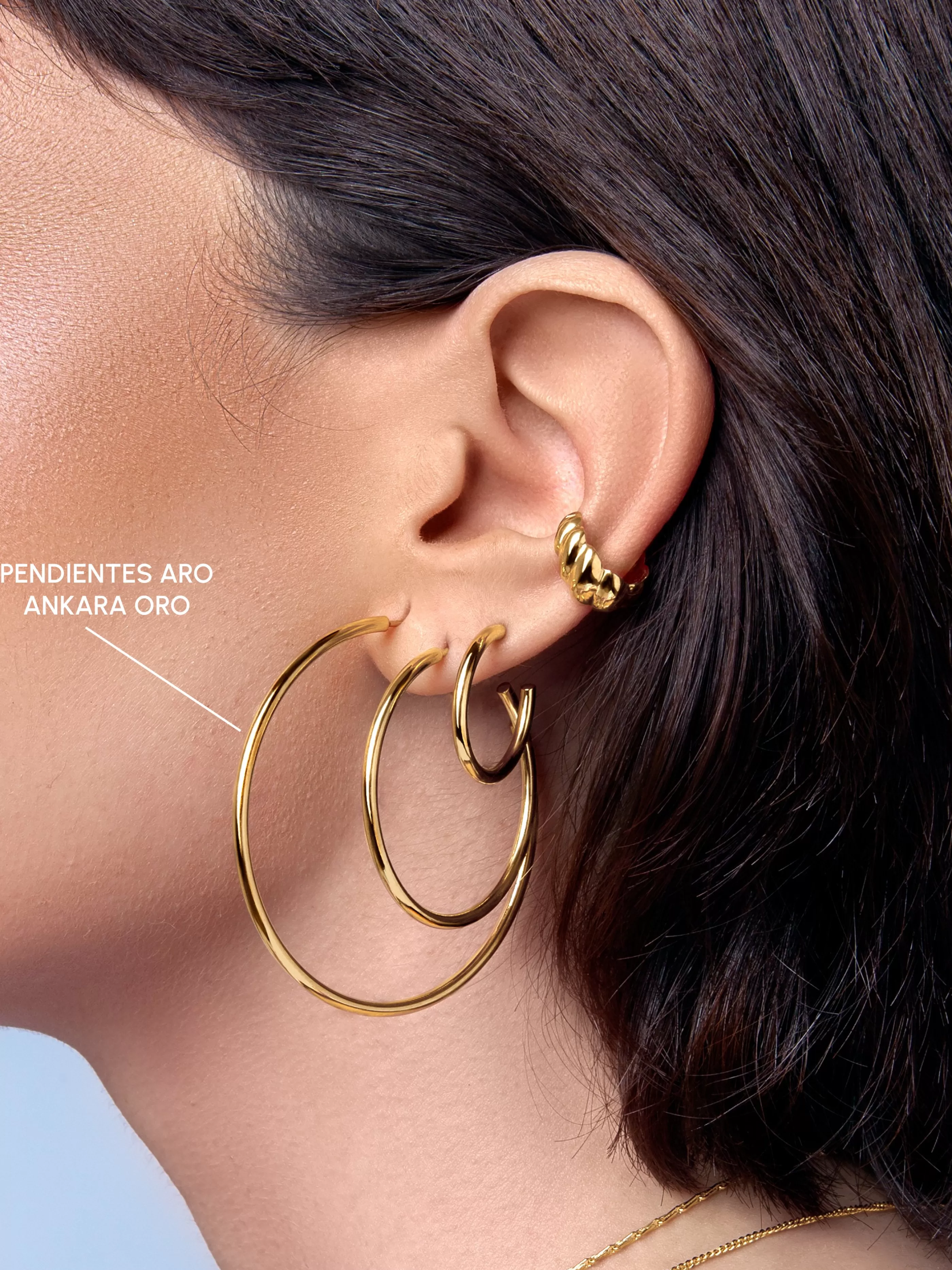 SINGULARU Pendientes Aro Ankara Bano Oro- Aros