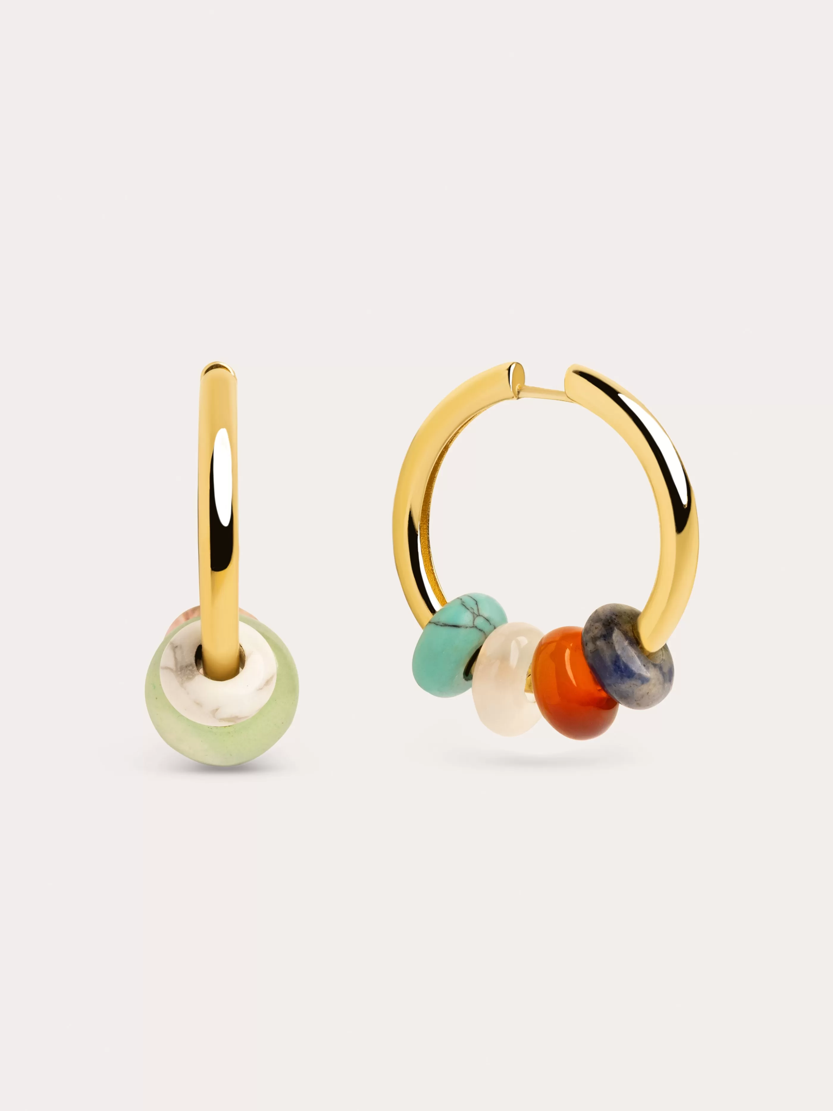 SINGULARU Pendientes Aro Carmen True Colors Bano Oro- Pendientes De Colores