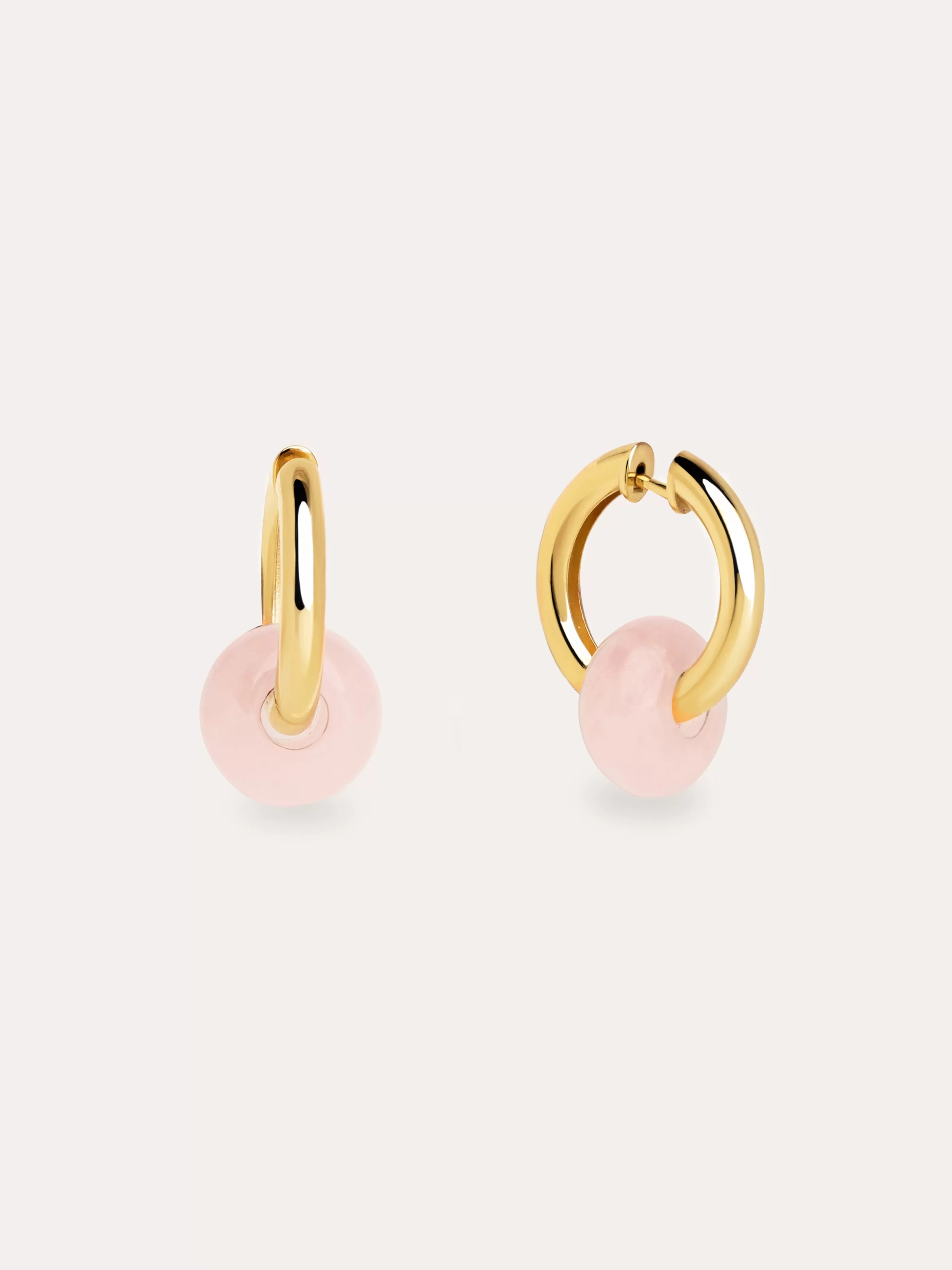 SINGULARU Pendientes Aro Carmen True Rose Bano Oro- Pendientes De Colores