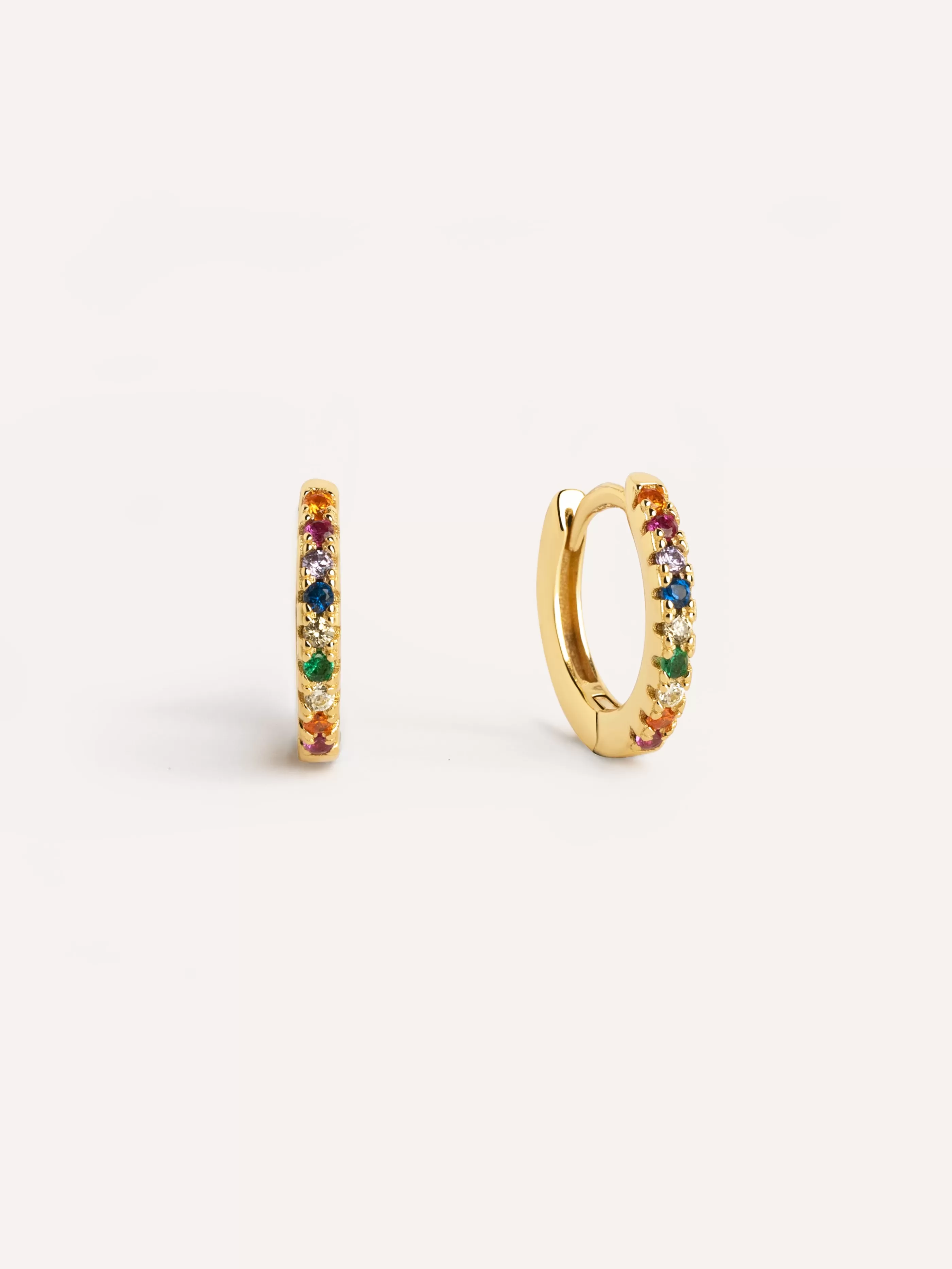 SINGULARU Pendientes Aro Colors Plata Bano Oro- Aros
