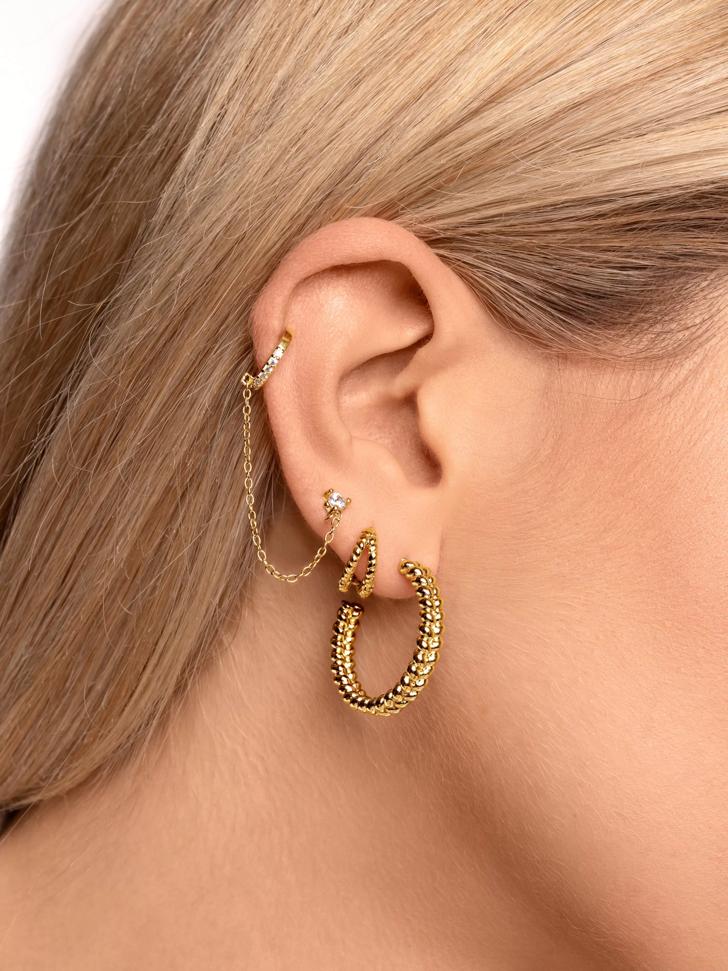 SINGULARU Pendientes Aro Cord Bano Oro- Aros