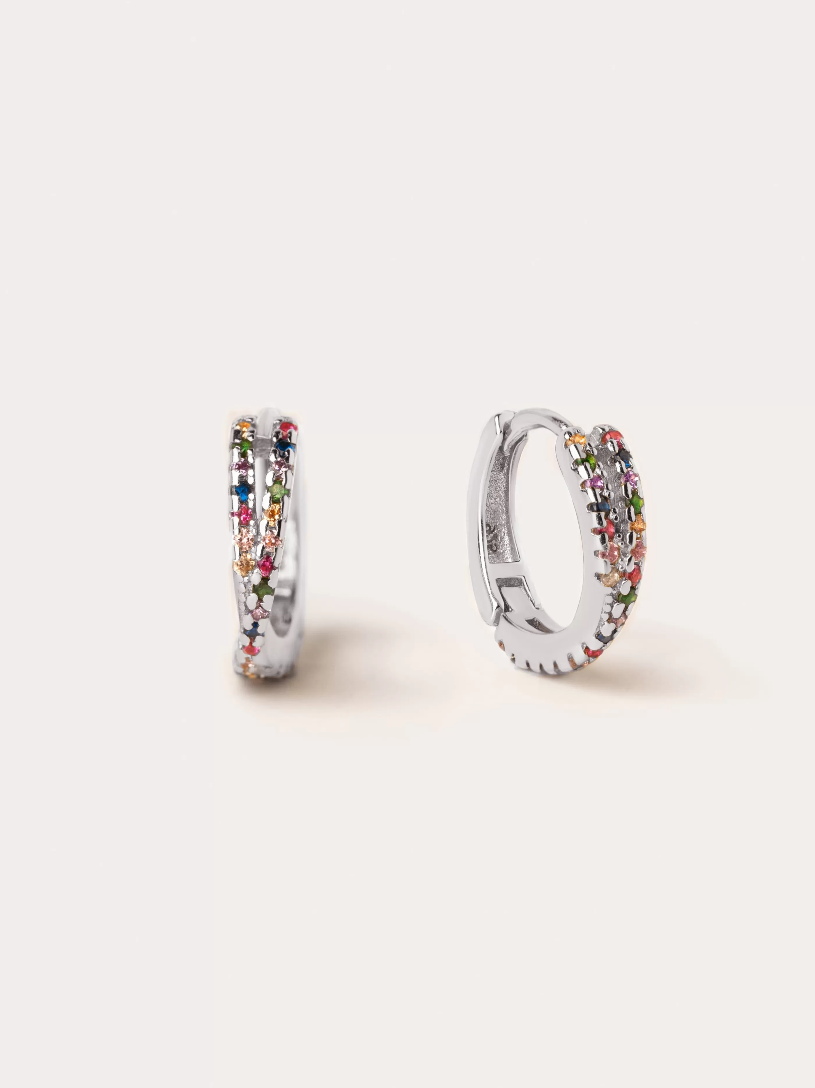 SINGULARU Pendientes Aro Cross Colors Plata- Aros
