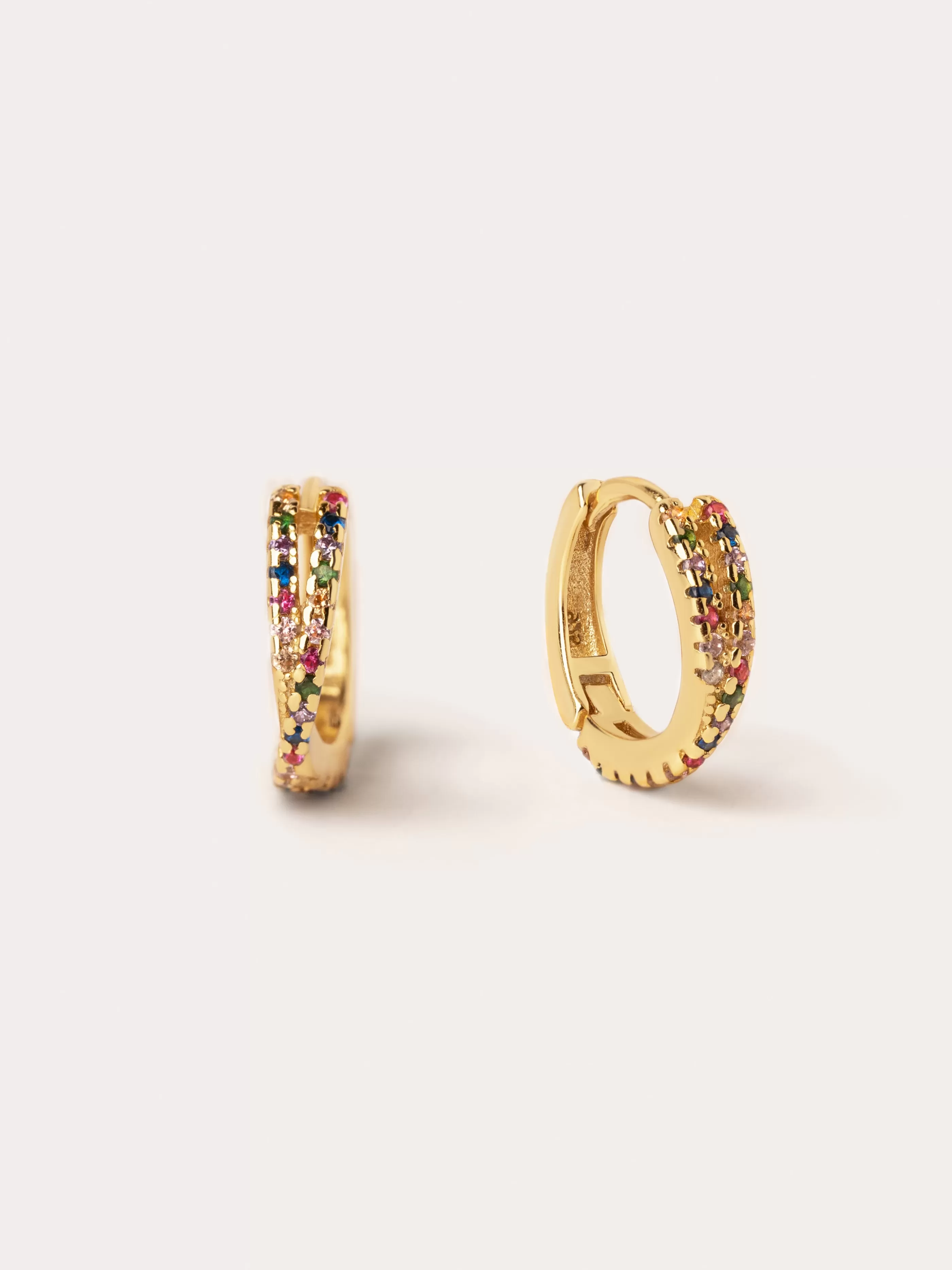 SINGULARU Pendientes Aro Cross Colors Plata Bano Oro- Aros