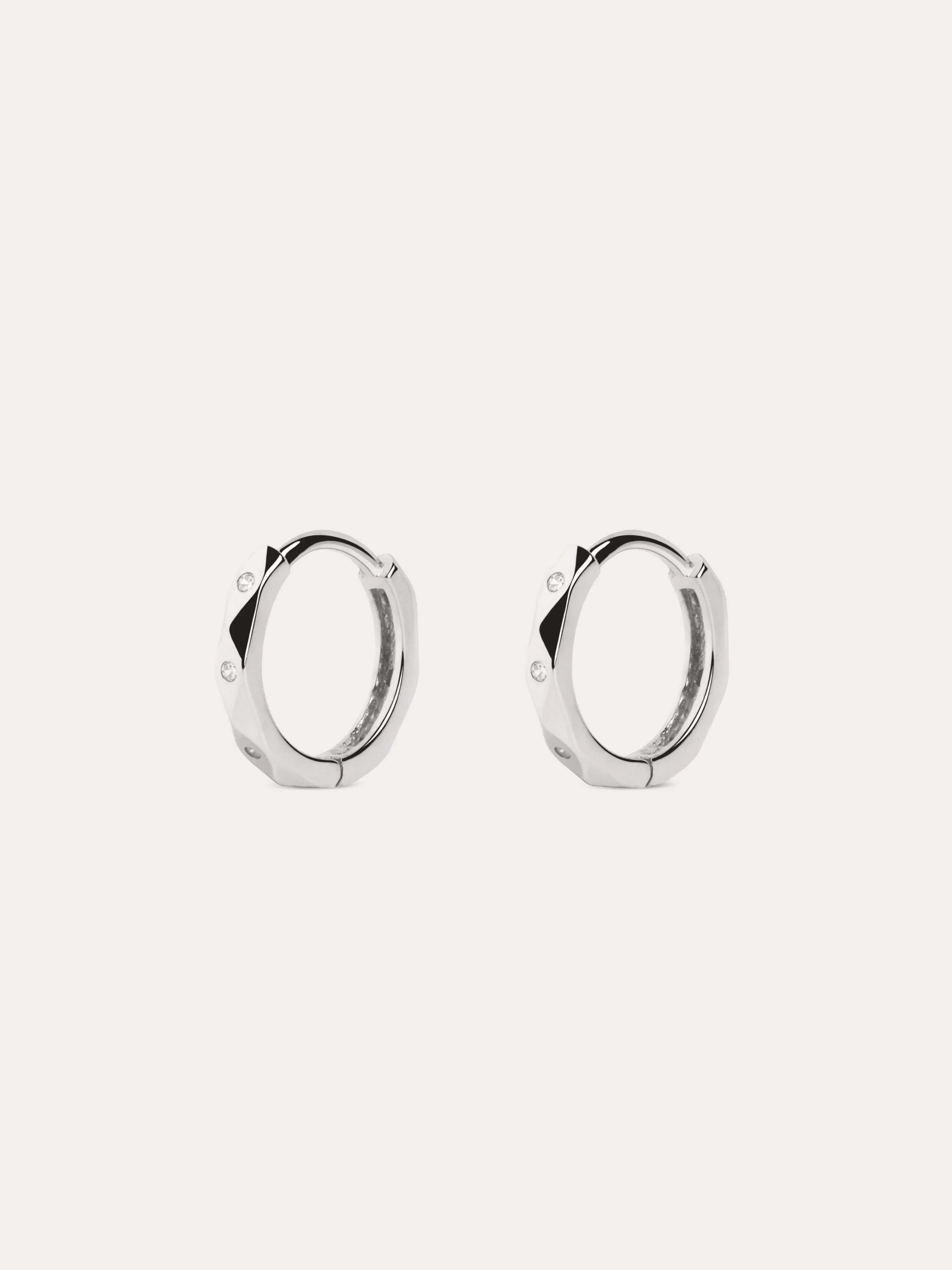 SINGULARU Pendientes Aro Edges Plata- Aros