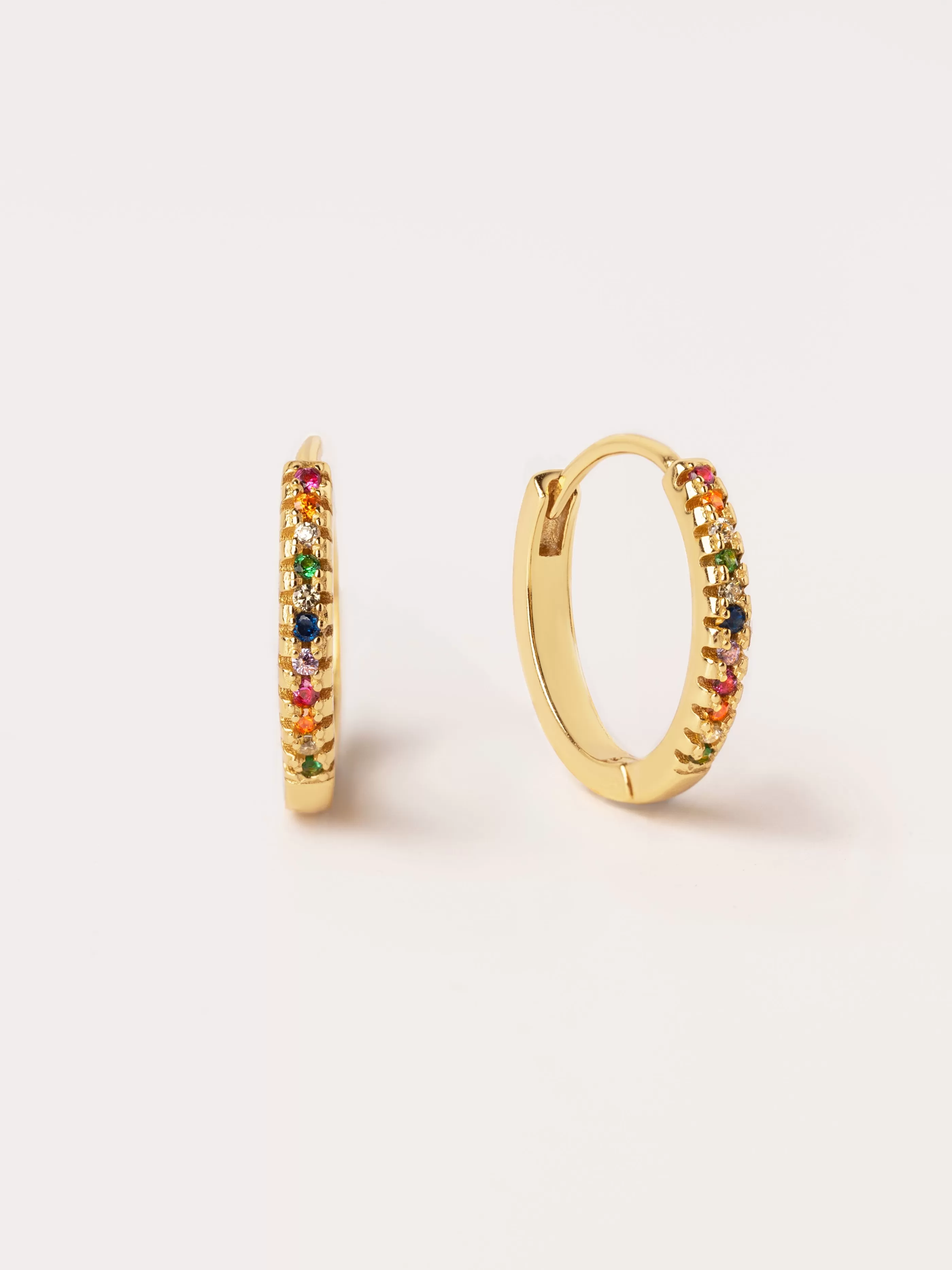 SINGULARU Pendientes Aro L Colors Plata Bano Oro- Aros