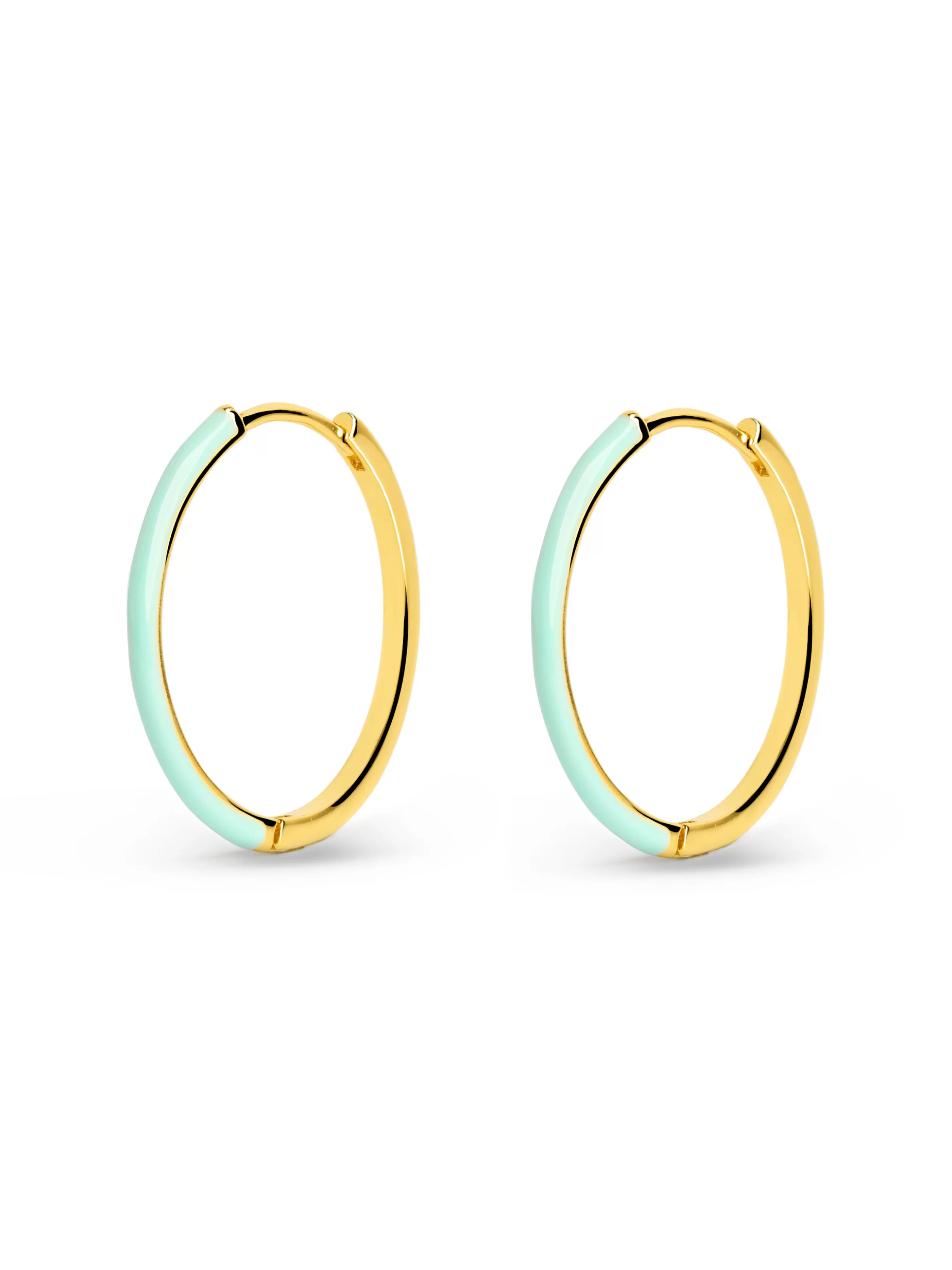 SINGULARU Pendientes Aro L Sky Enamel Bano Oro- Aros