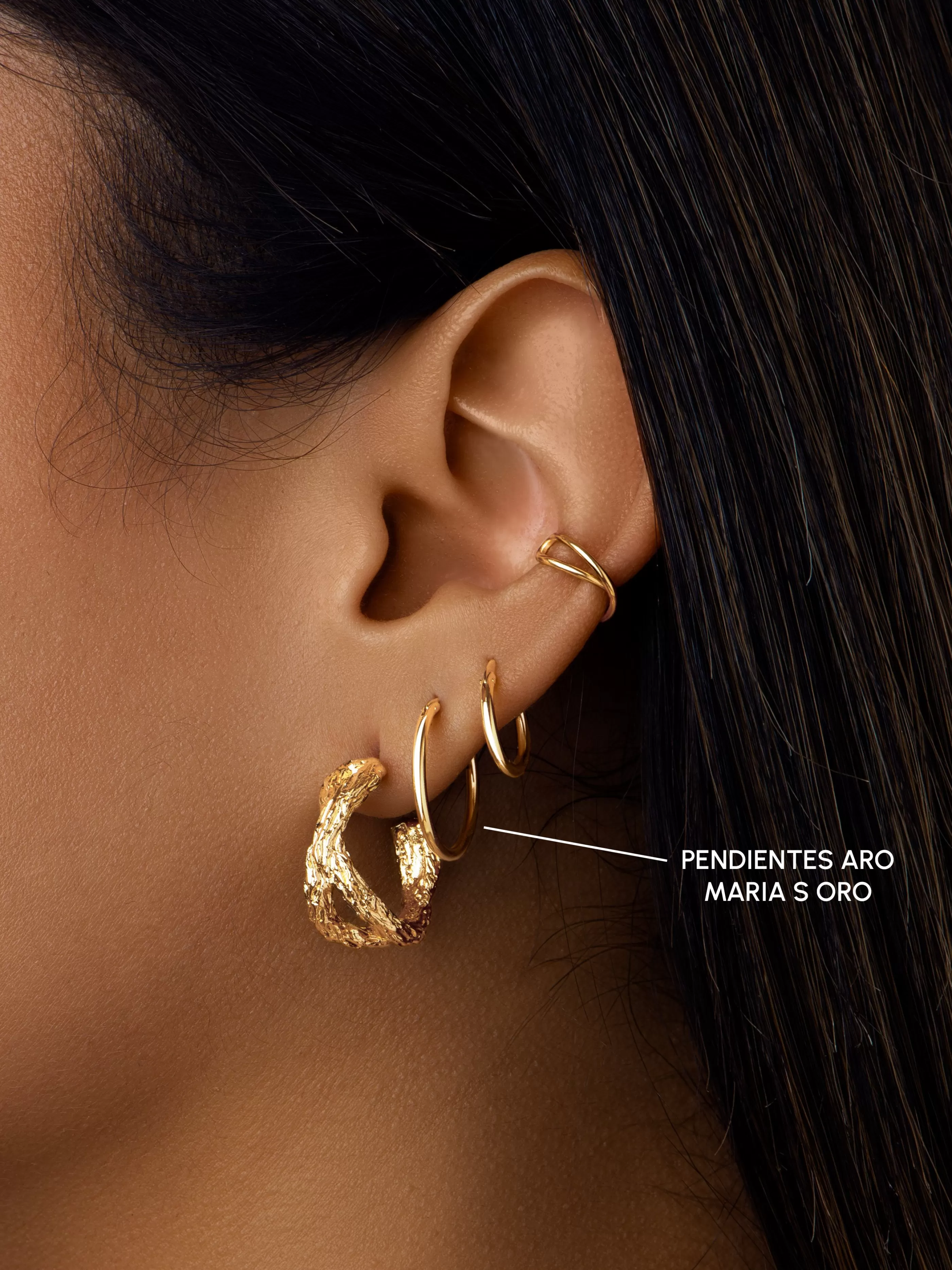 SINGULARU Pendientes Aro Maria S Bano Oro- Aros