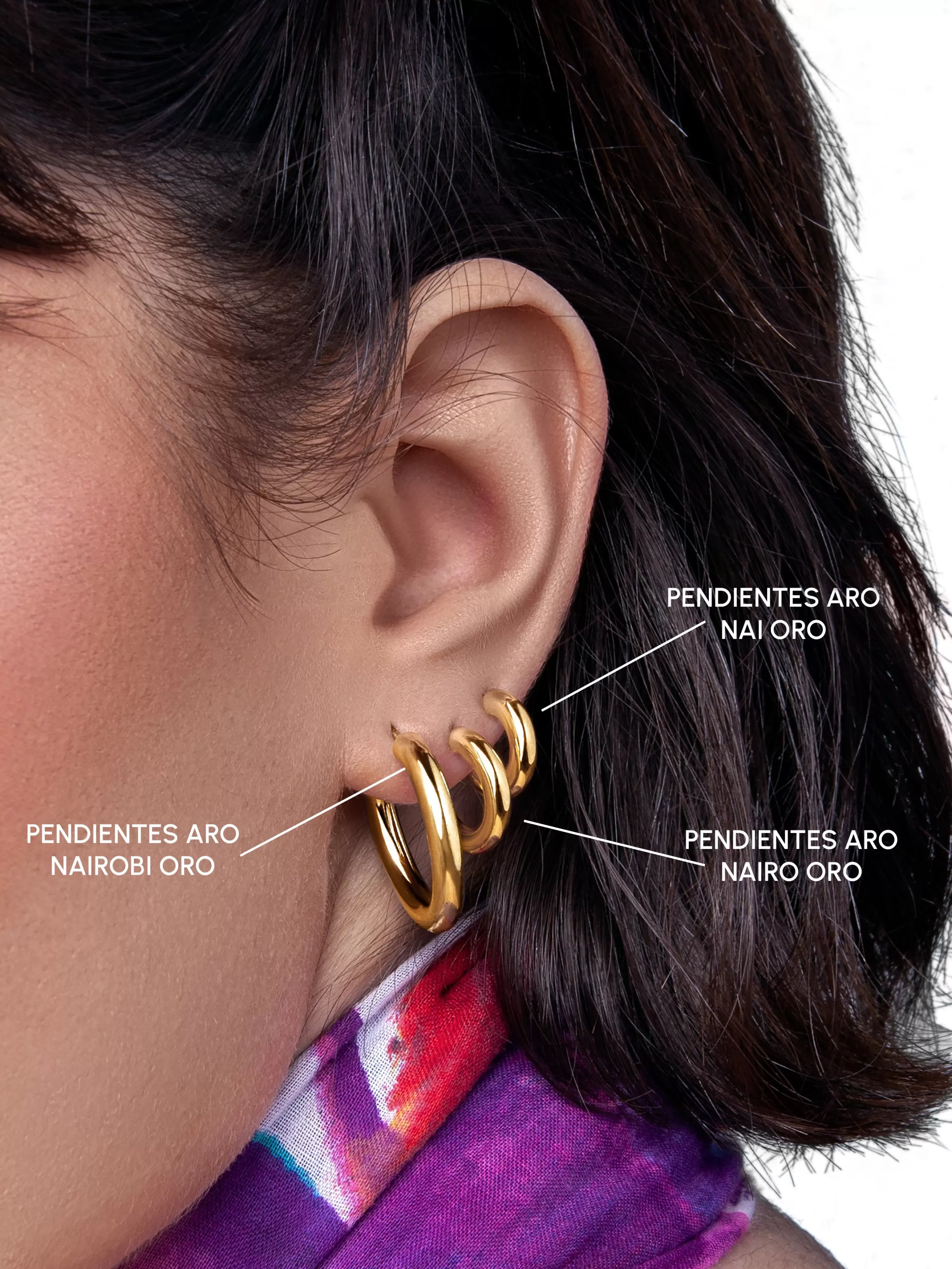 SINGULARU Pendientes Aro Nairo Bano Oro- Aros