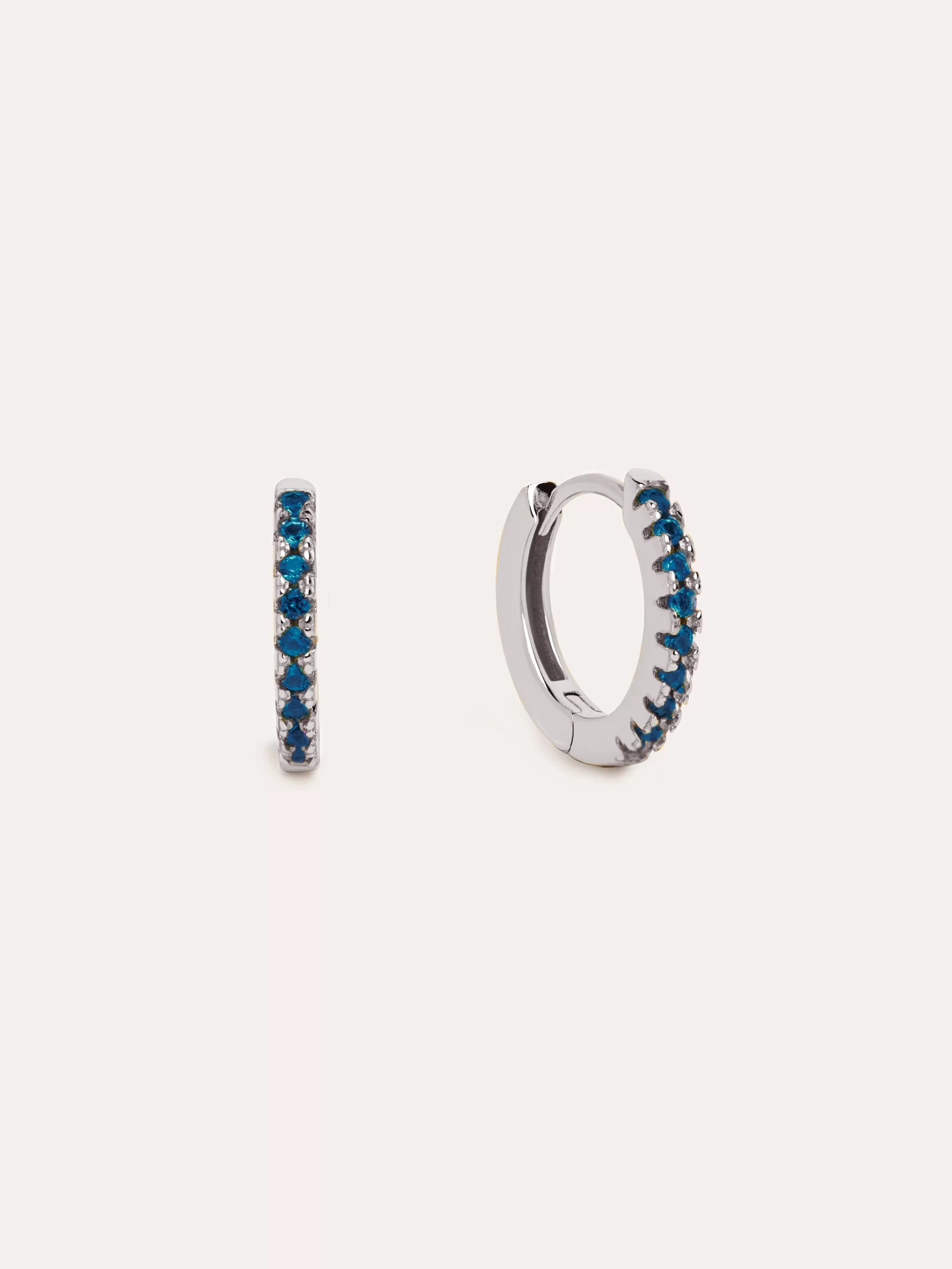 SINGULARU Pendientes Aro Navy Plata- Pendientes De Colores
