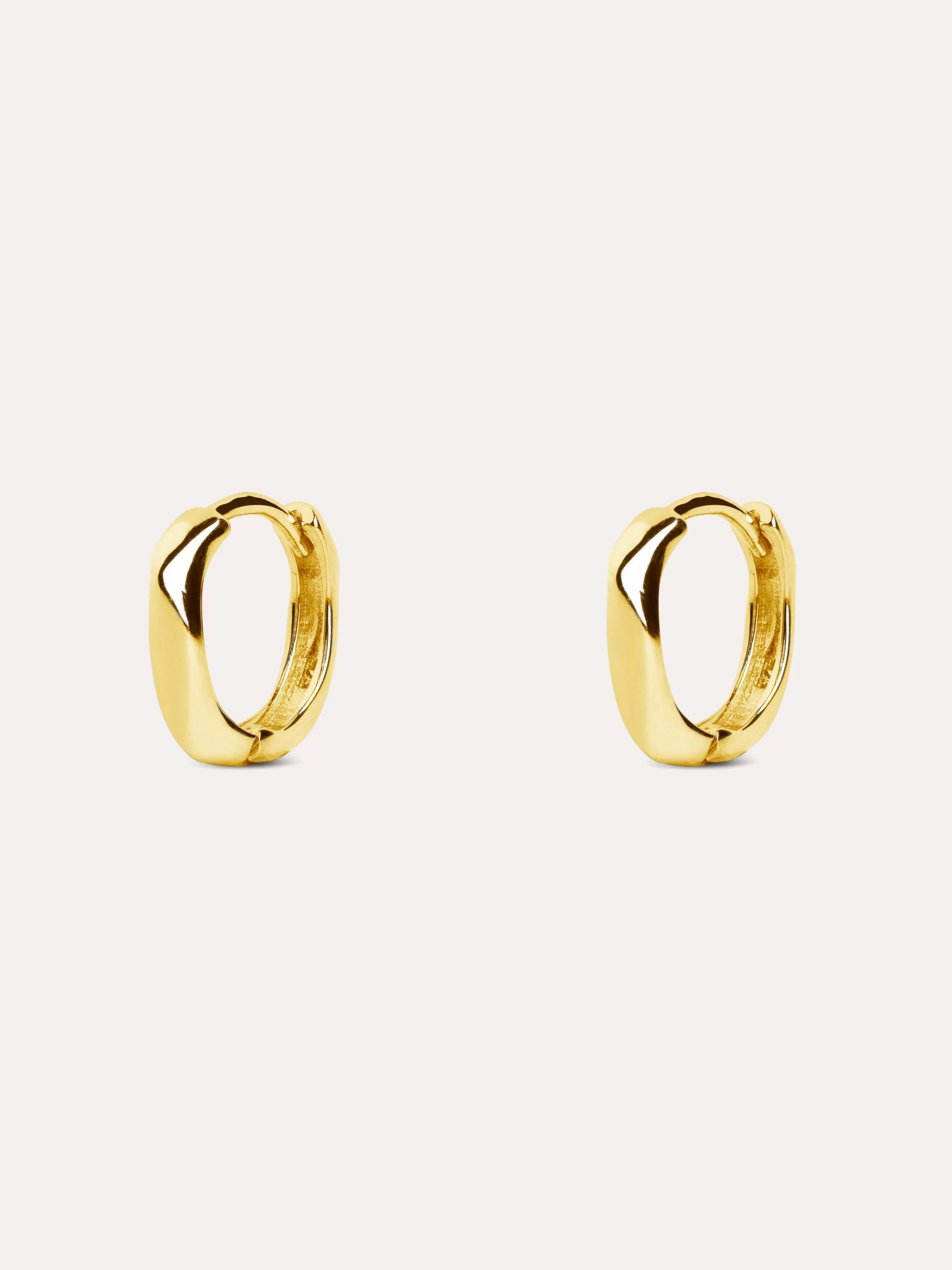 SINGULARU Pendientes Aro Ribbon Plata Bano Oro- Aros