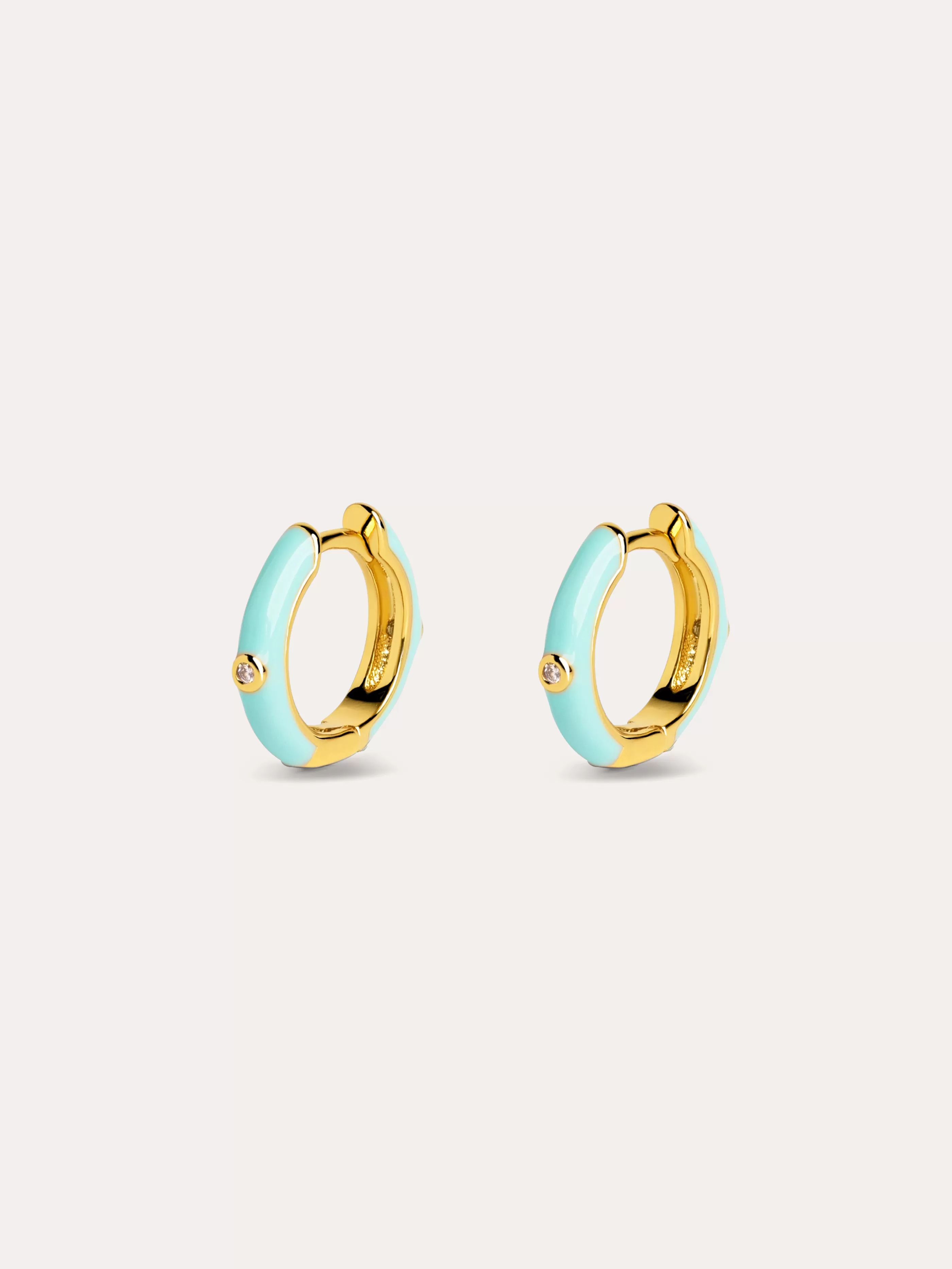 SINGULARU Pendientes Aro Spark Sky Enamel Bano Oro- Aros