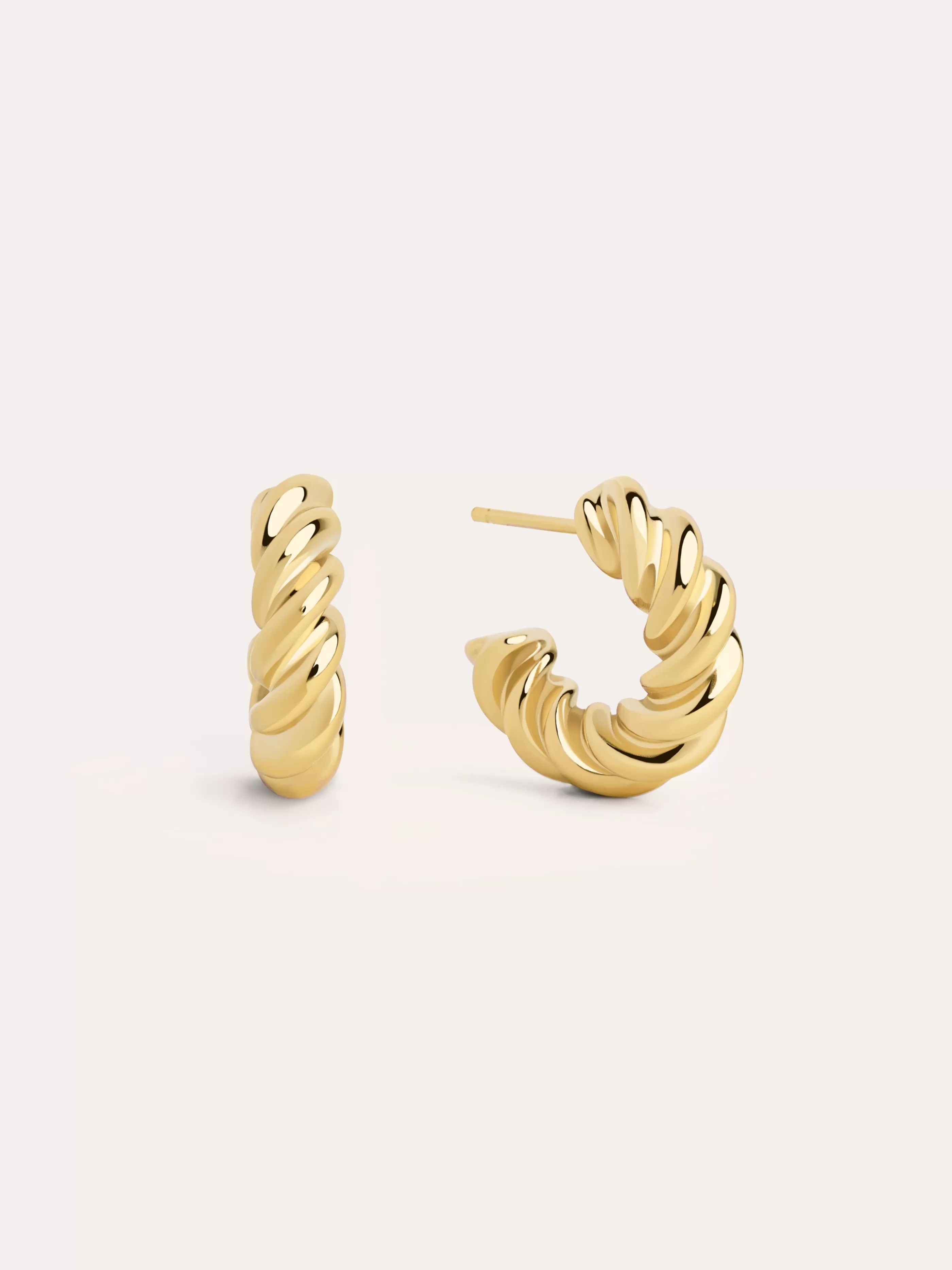 SINGULARU Pendientes Aro Spring Plata Bano Oro- Aros