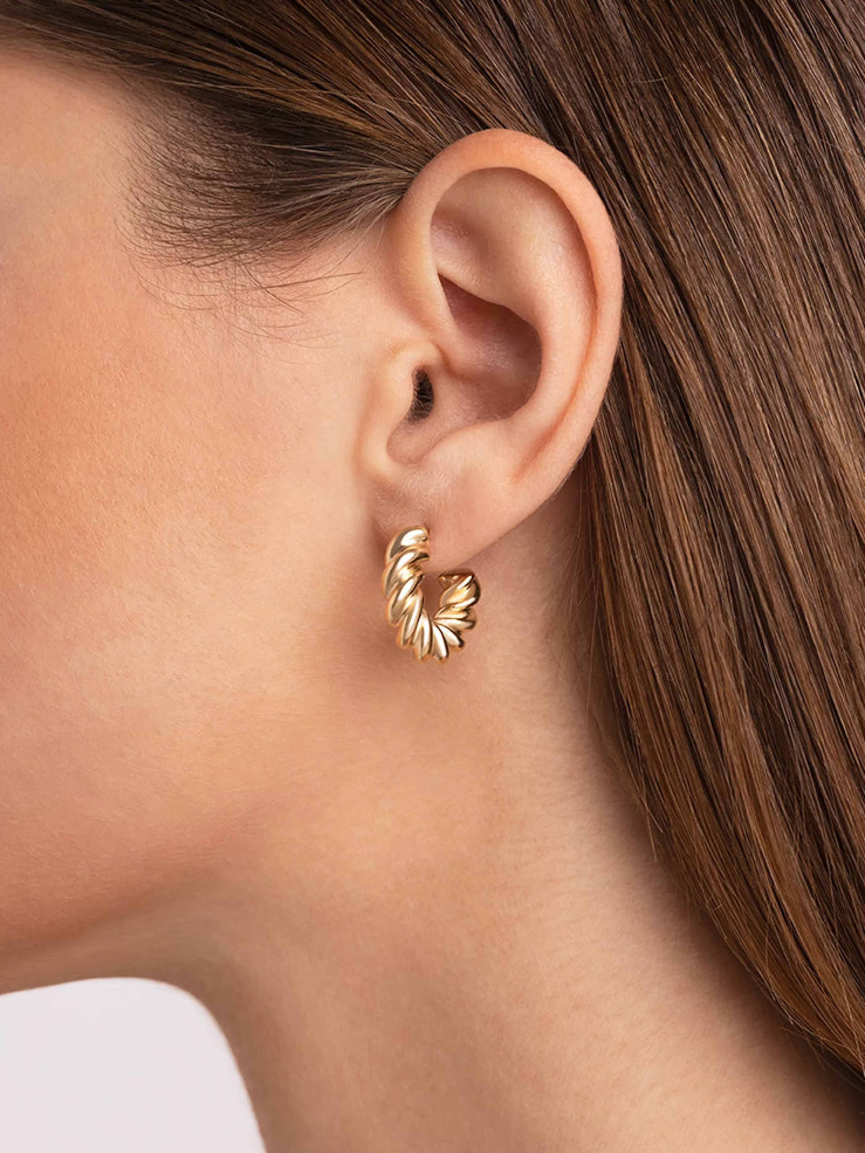 SINGULARU Pendientes Aro Spring Plata Bano Oro- Aros