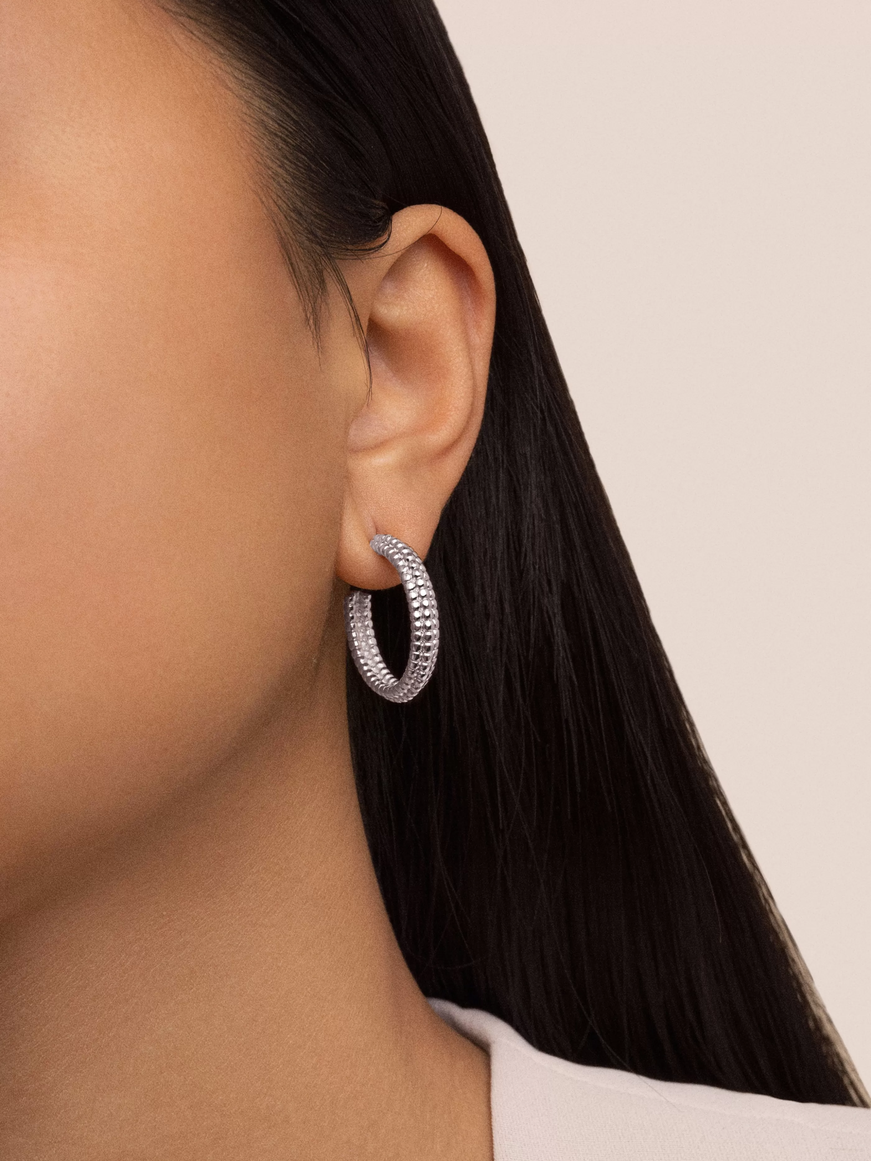 SINGULARU Pendientes Aro Triple Pebbles- Aros