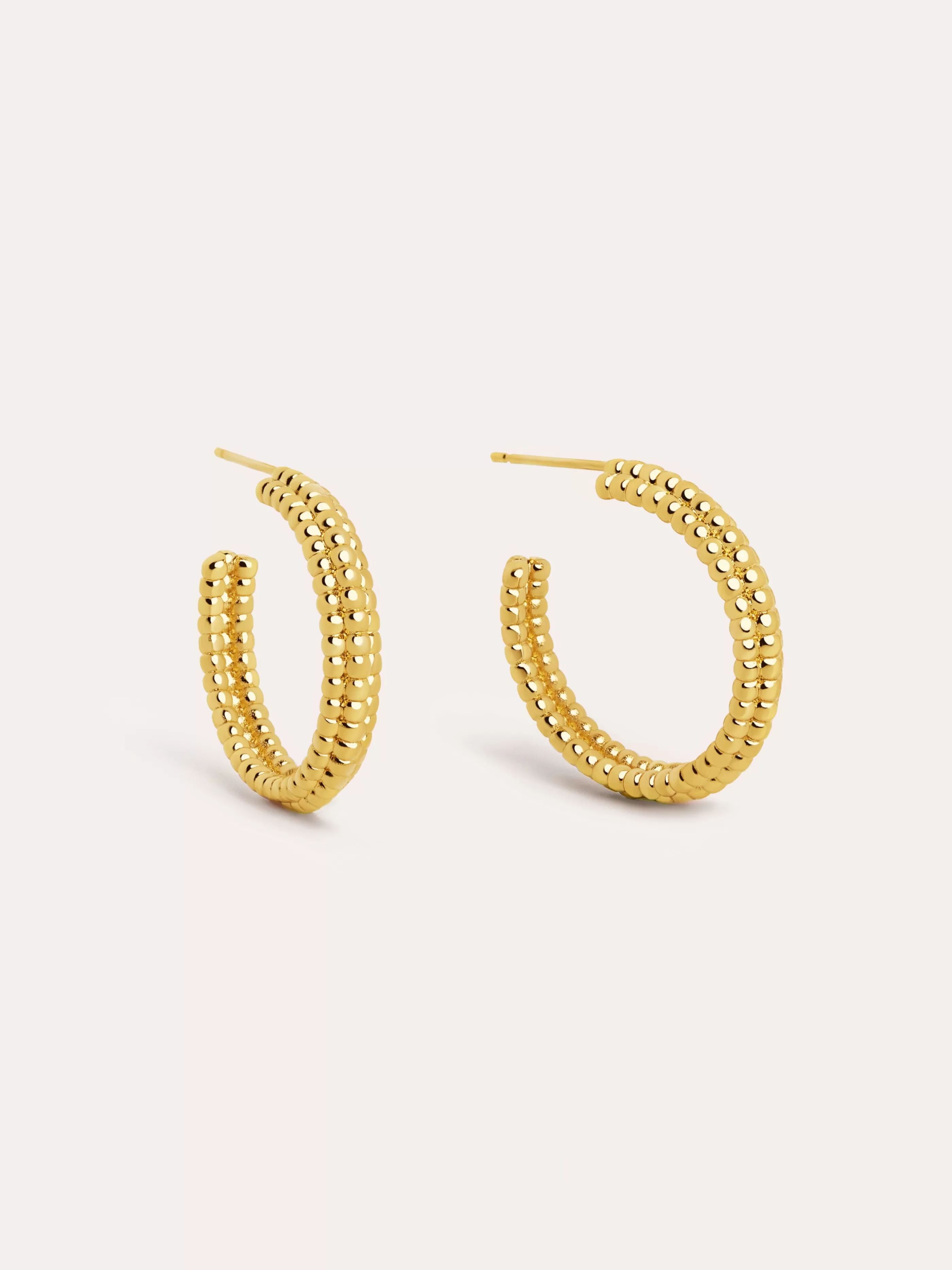SINGULARU Pendientes Aro Triple Pebbles Bano Oro- Aros