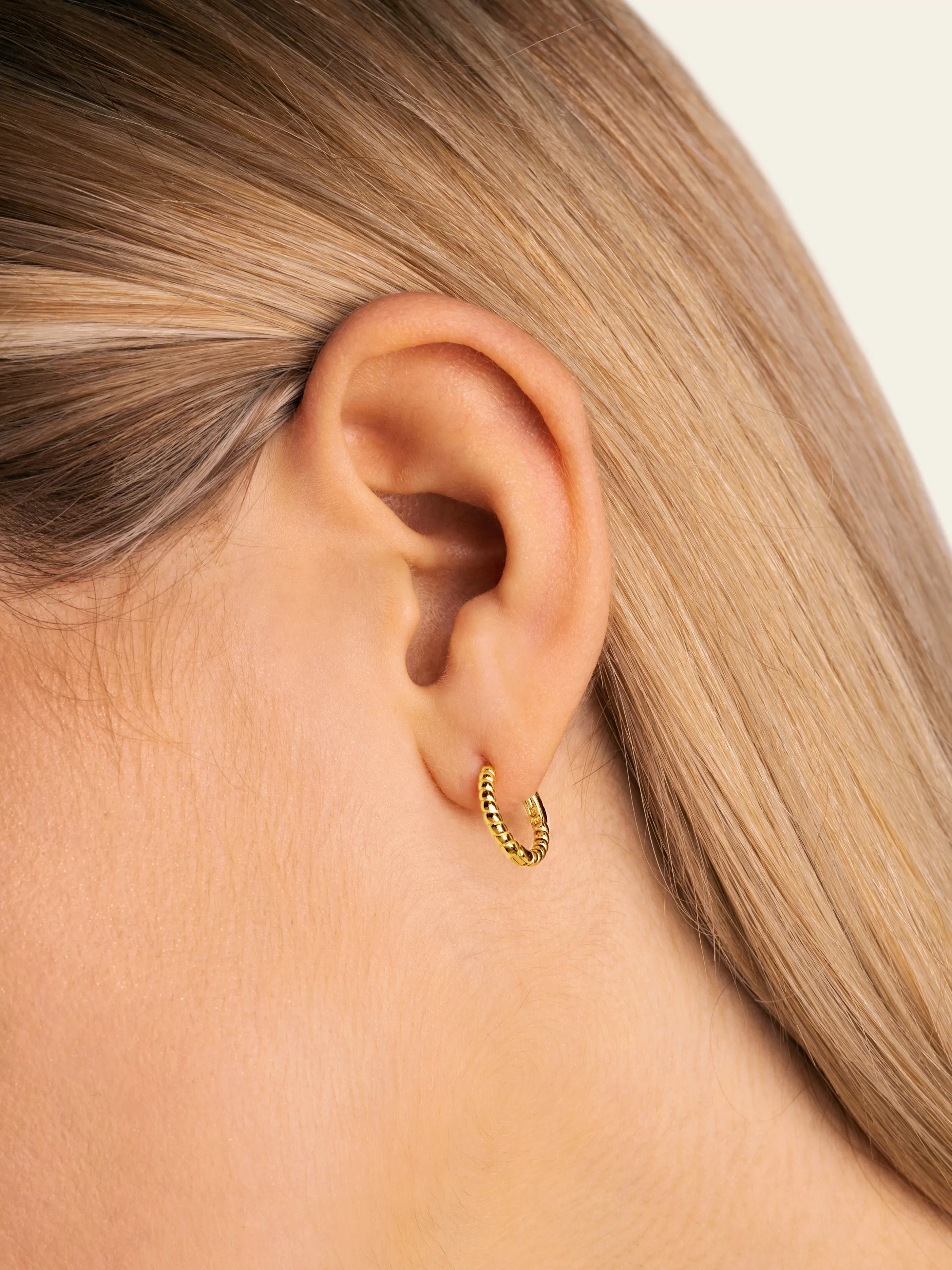 SINGULARU Pendientes Aro Twist Plata Bano Oro- Aros