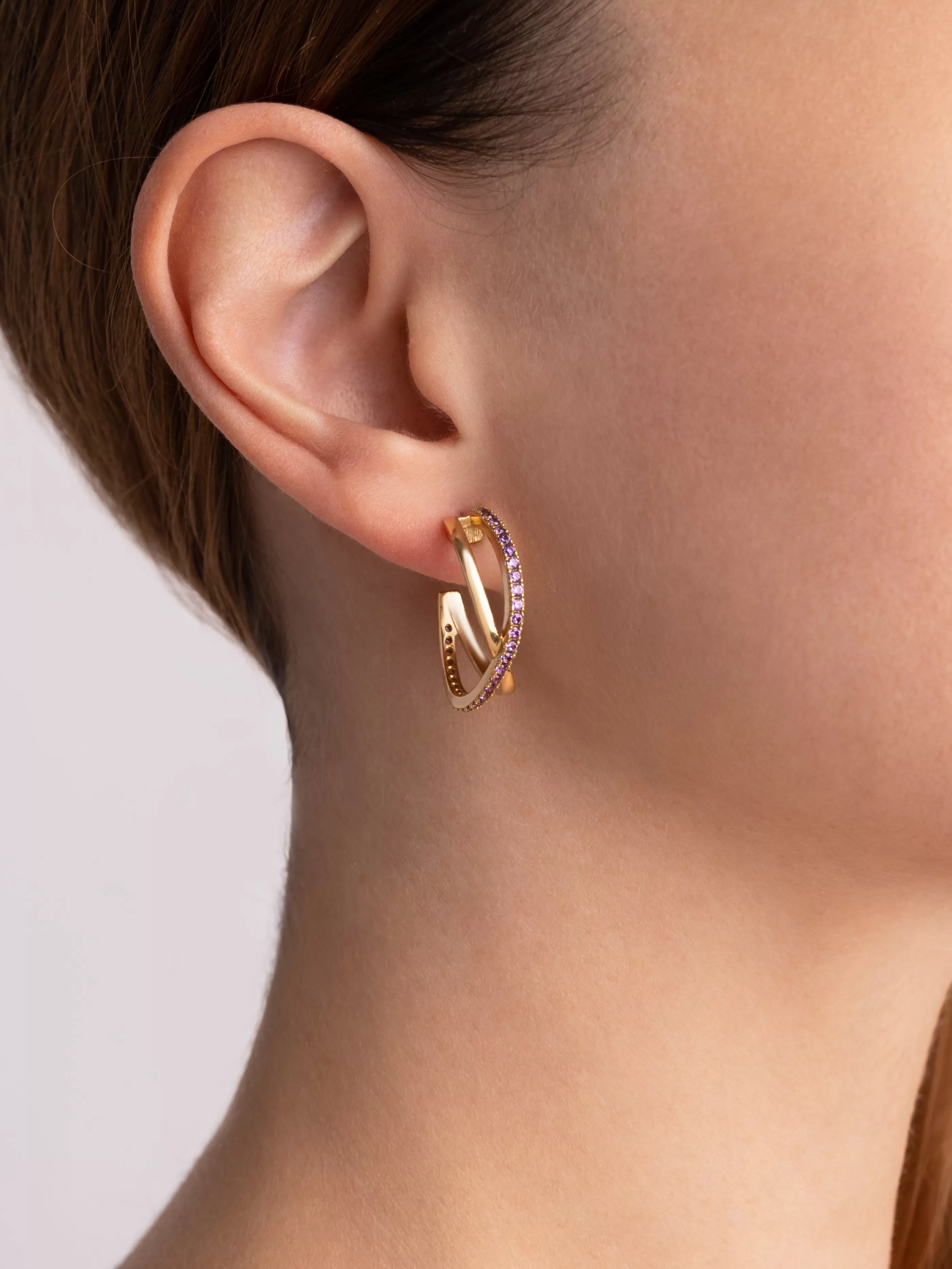 SINGULARU Pendientes Aro X Lavande Bano Oro- Aros