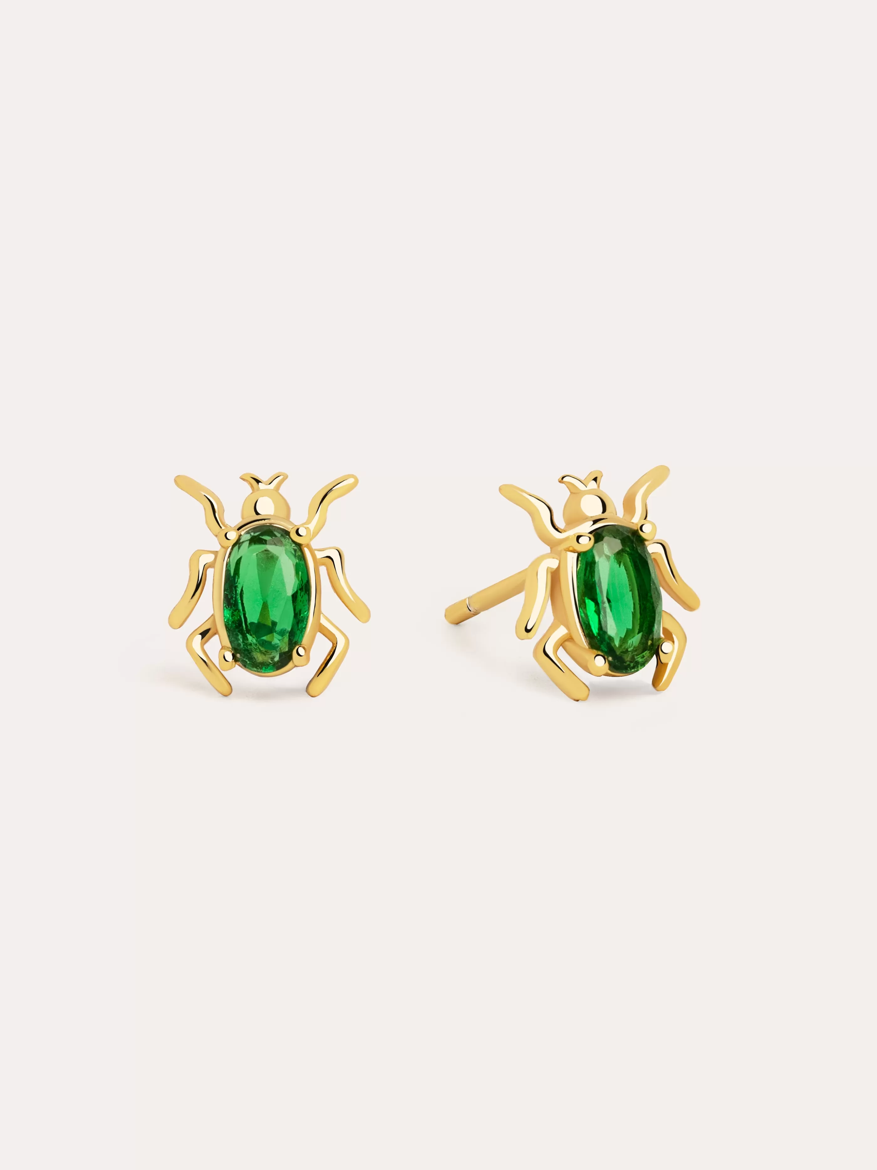 SINGULARU Pendientes Bug Bettle Plata Bano Oro- Pendientes De Colores