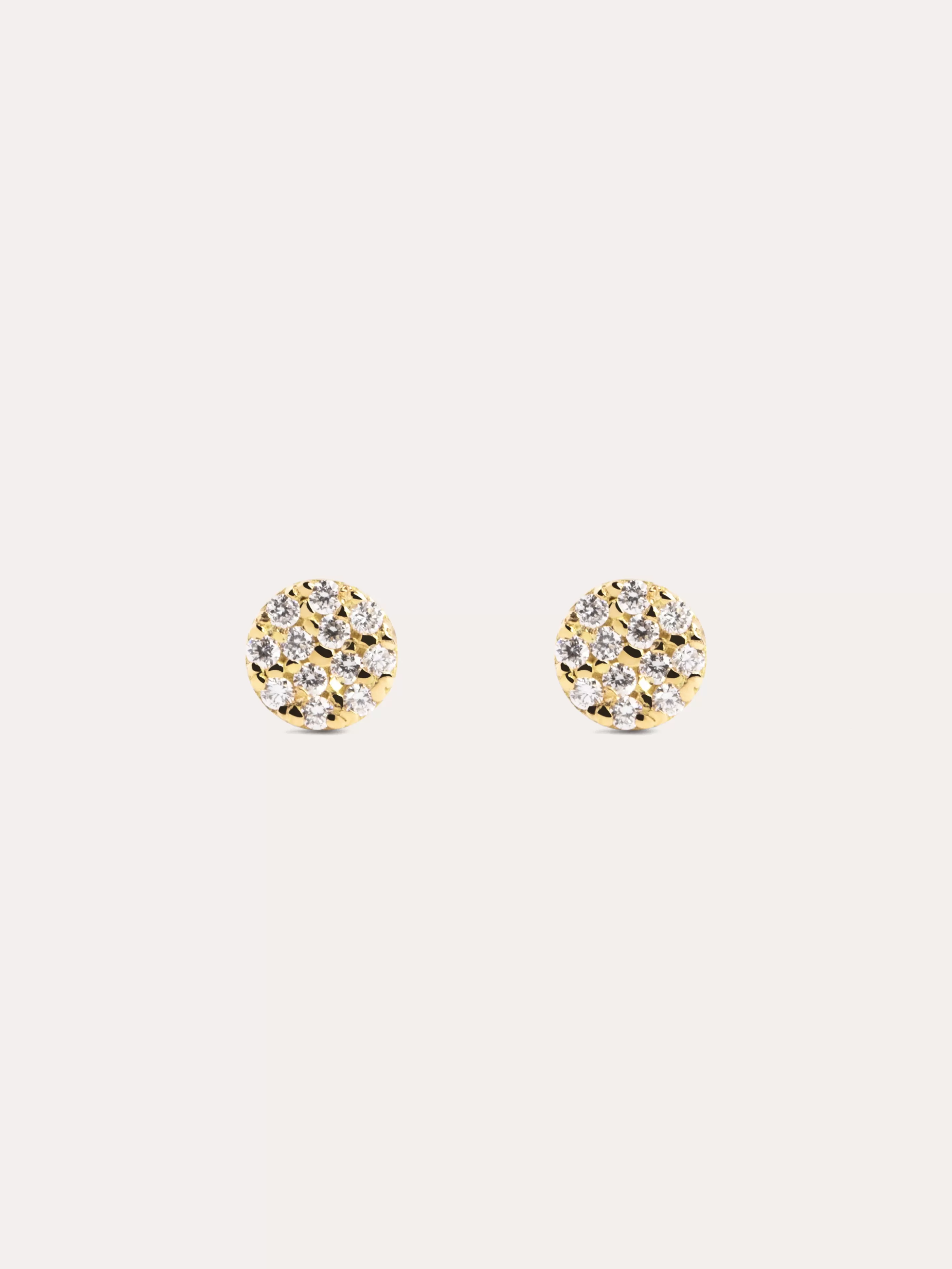 SINGULARU Pendientes Celine Oro Amarillo Con 18Kt Con Diamantes- Joyas Oro 18Kt Y Diamantes