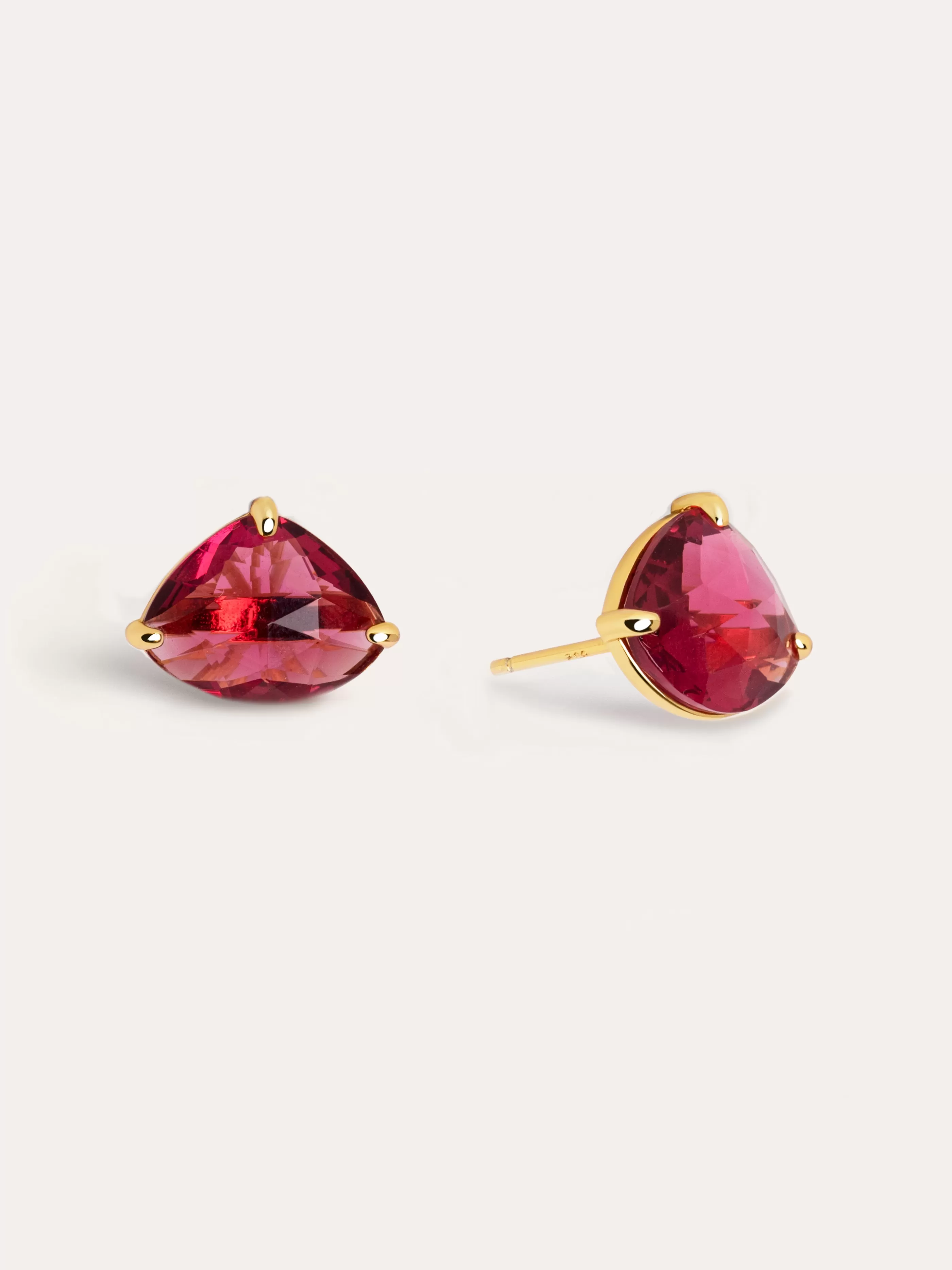 SINGULARU Pendientes Drop M Raspberry Plata Bano Oro- Pendientes De Colores