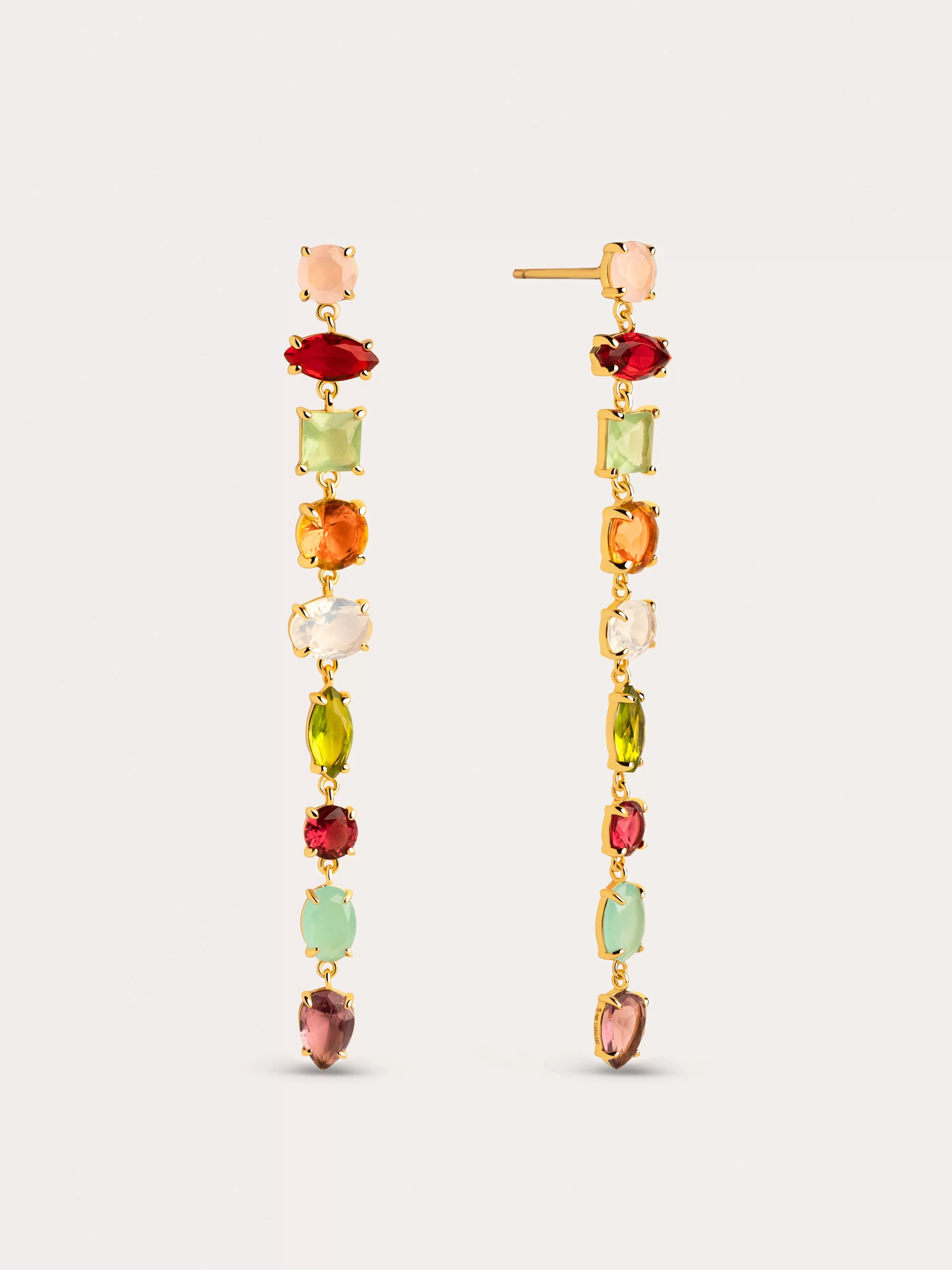 SINGULARU Pendientes Drop Orquidea Plata Bano Oro- Pendientes De Colores