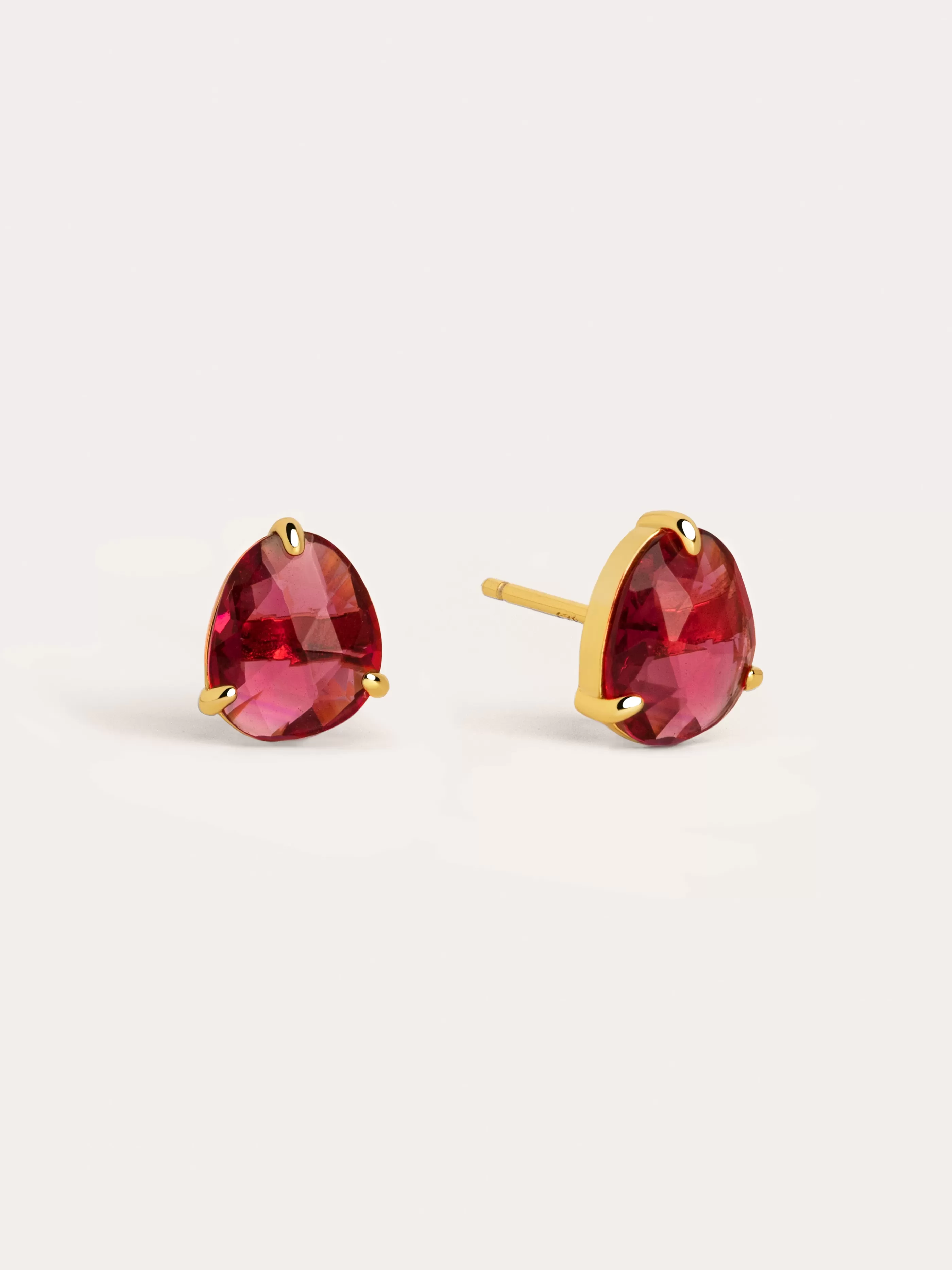 SINGULARU Pendientes Drop S Raspberry Plata Bano Oro- Pendientes De Colores