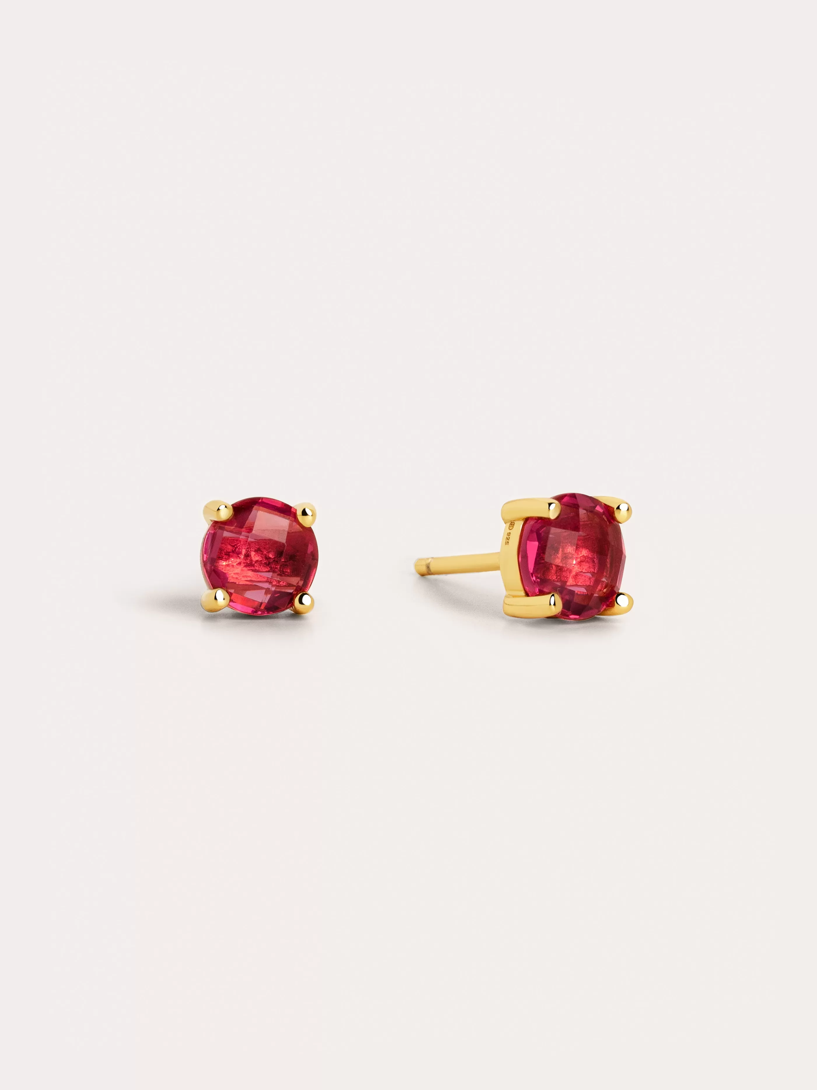SINGULARU Pendientes Drop Xs Raspberry Plata Bano Oro- Pendientes De Colores