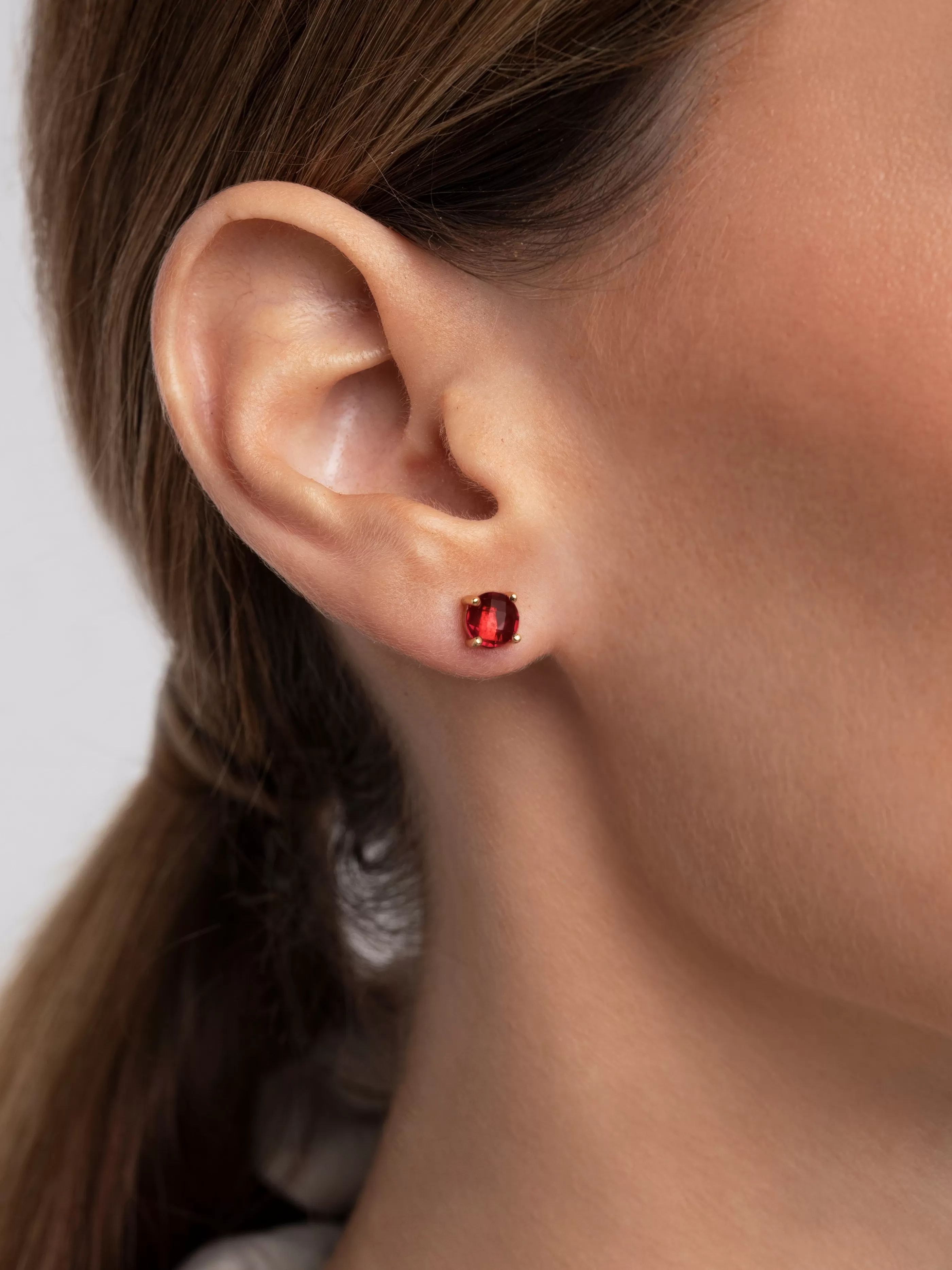 SINGULARU Pendientes Drop Xs Raspberry Plata Bano Oro- Pendientes De Colores