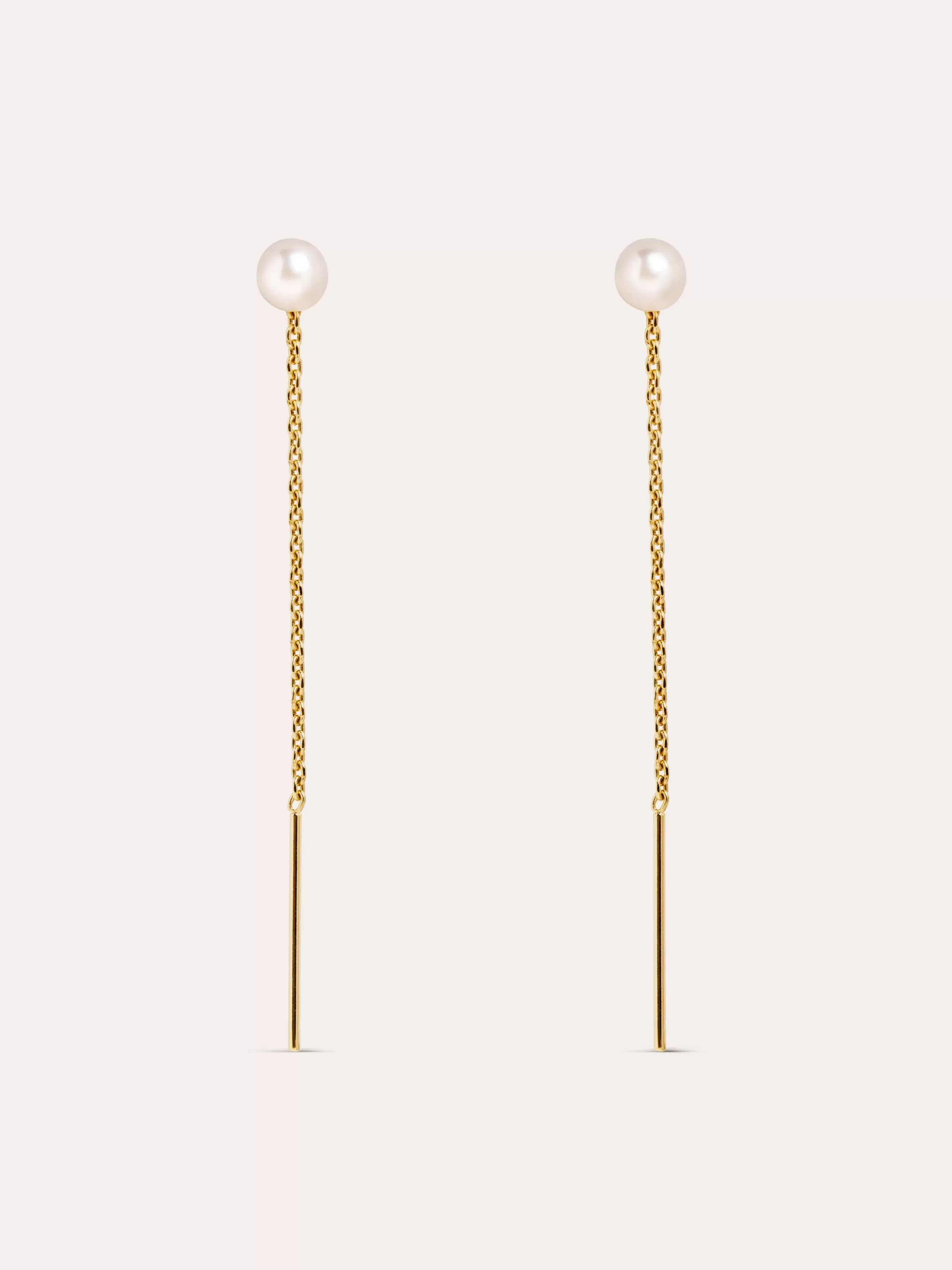 SINGULARU Pendientes Falling Pearl Plata Bano Oro- Pendientes De Fiesta