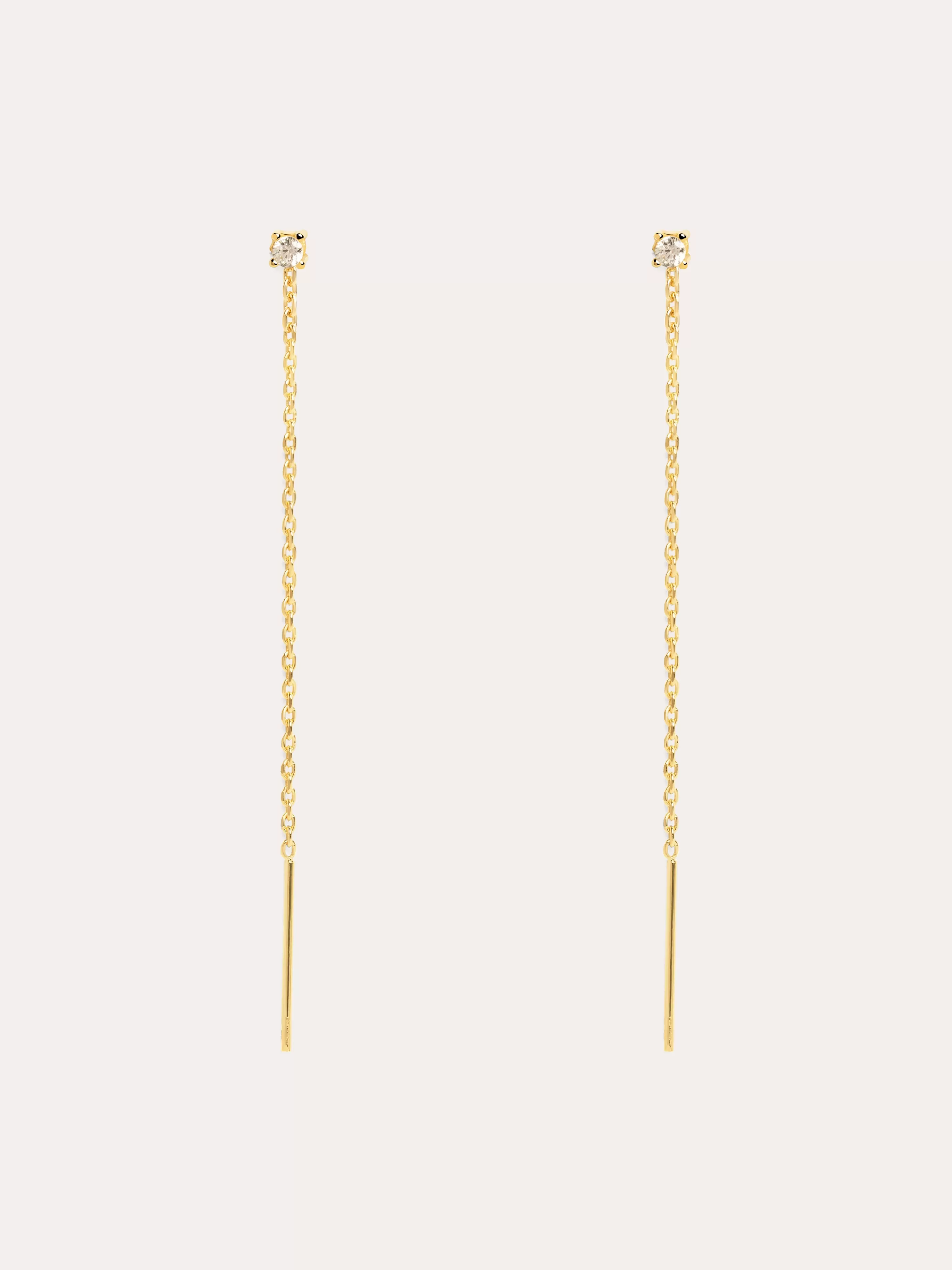 SINGULARU Pendientes Falling Spark Plata Bano Oro- Pendientes De Fiesta