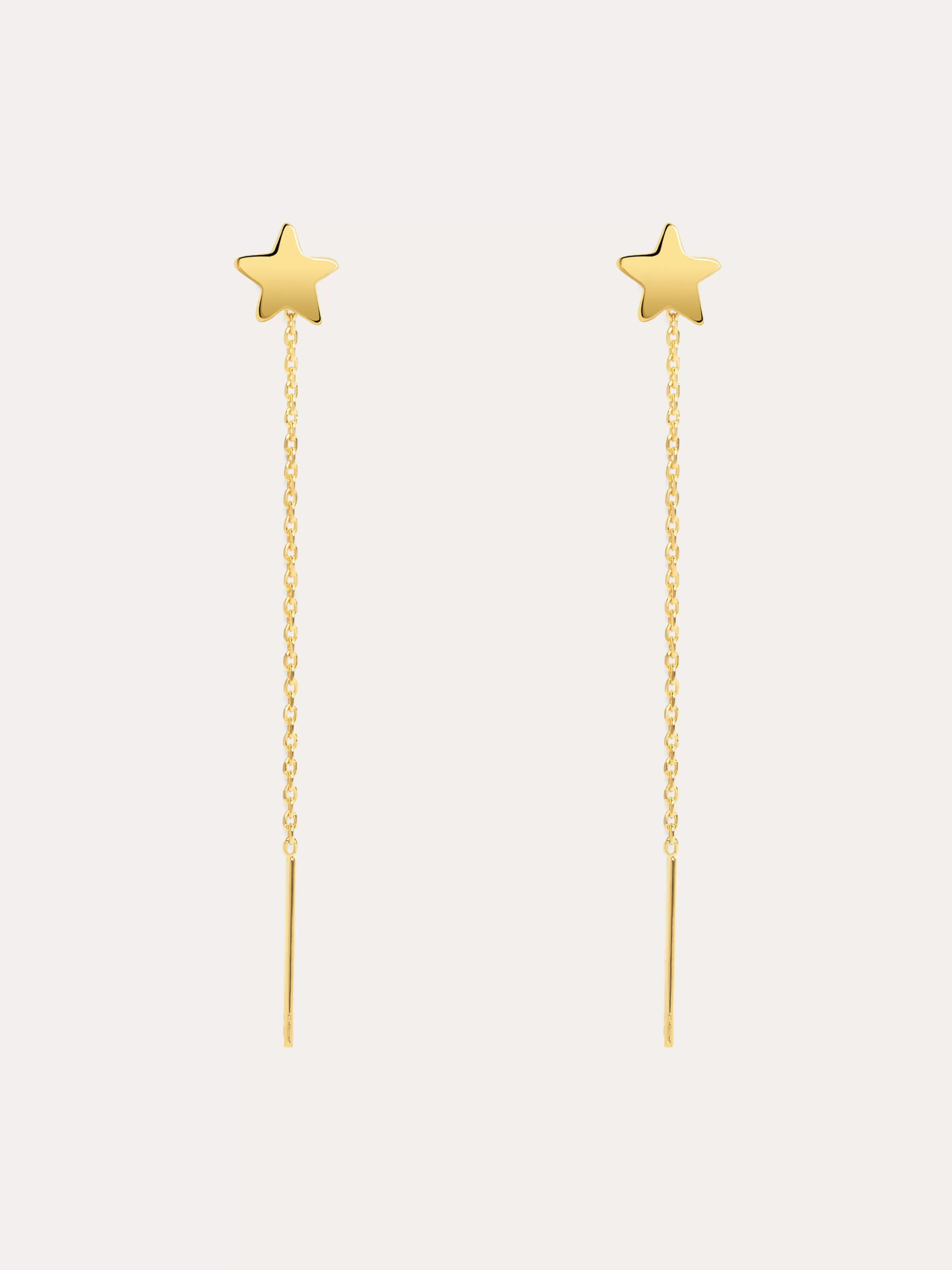 SINGULARU Pendientes Falling Star Plata Bano Oro- Pendientes Largos
