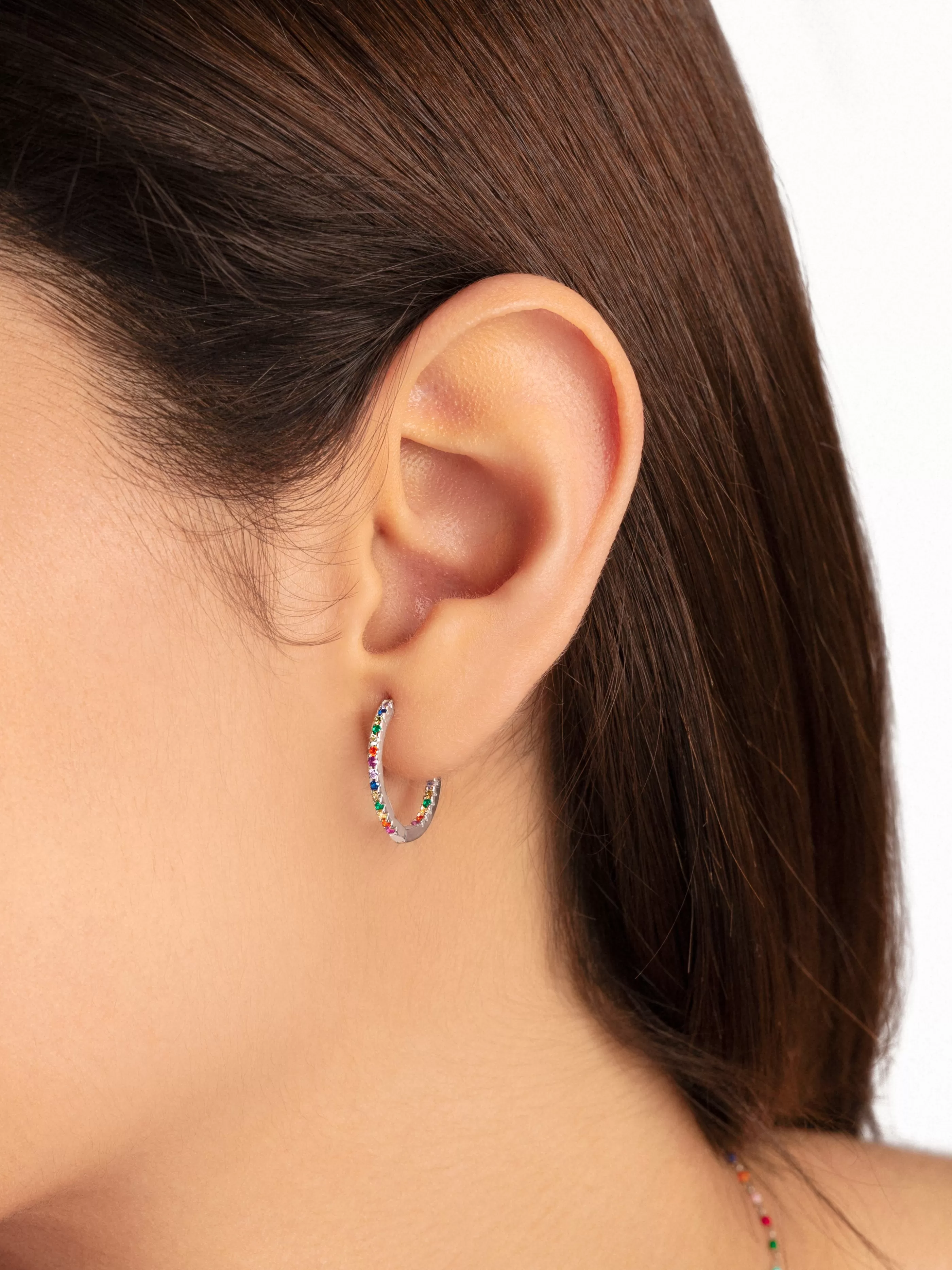 SINGULARU Pendientes Gleam Colors Plata- Aros