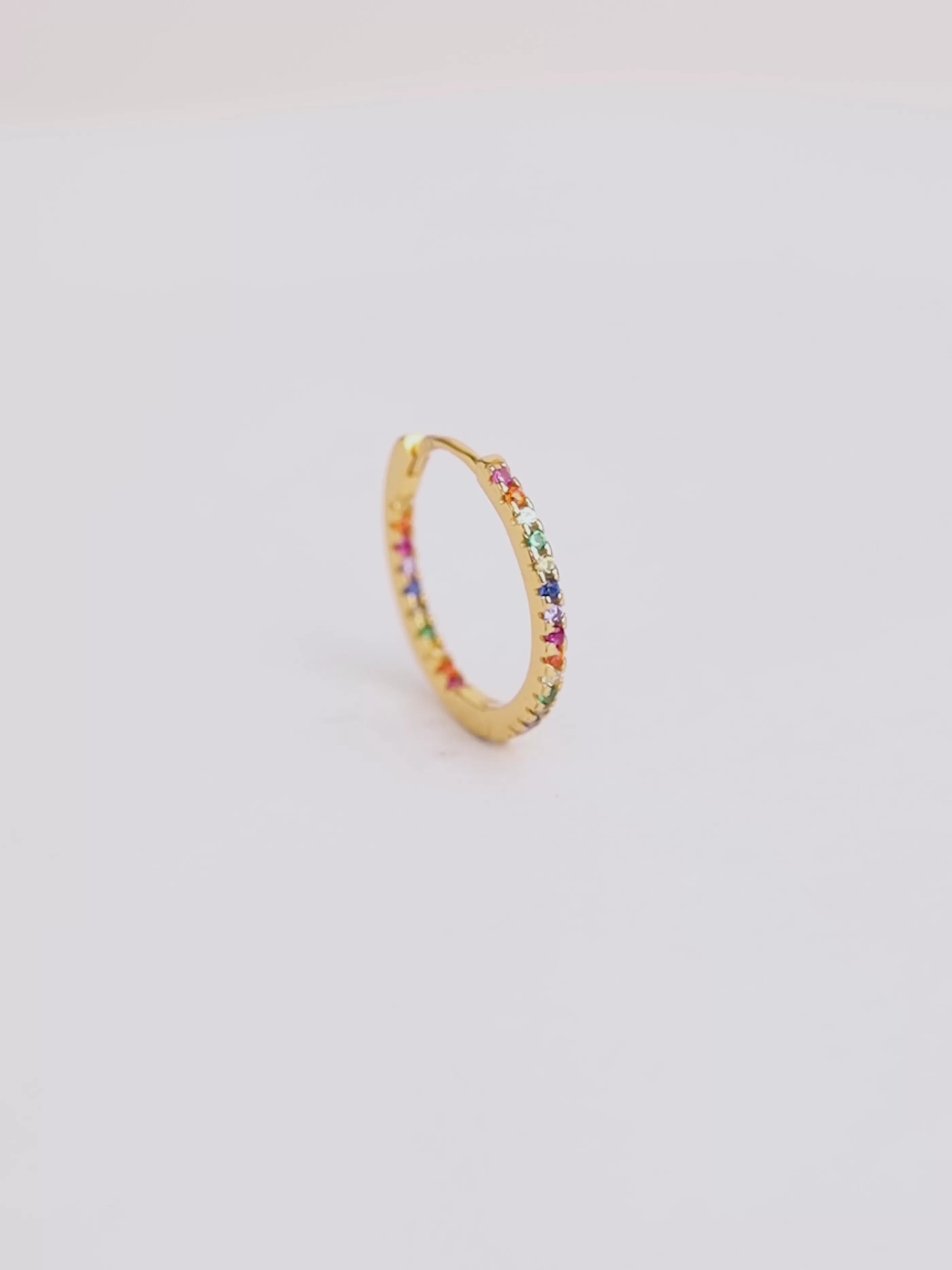 SINGULARU Pendientes Gleam Colors Plata Bano Oro- Aros