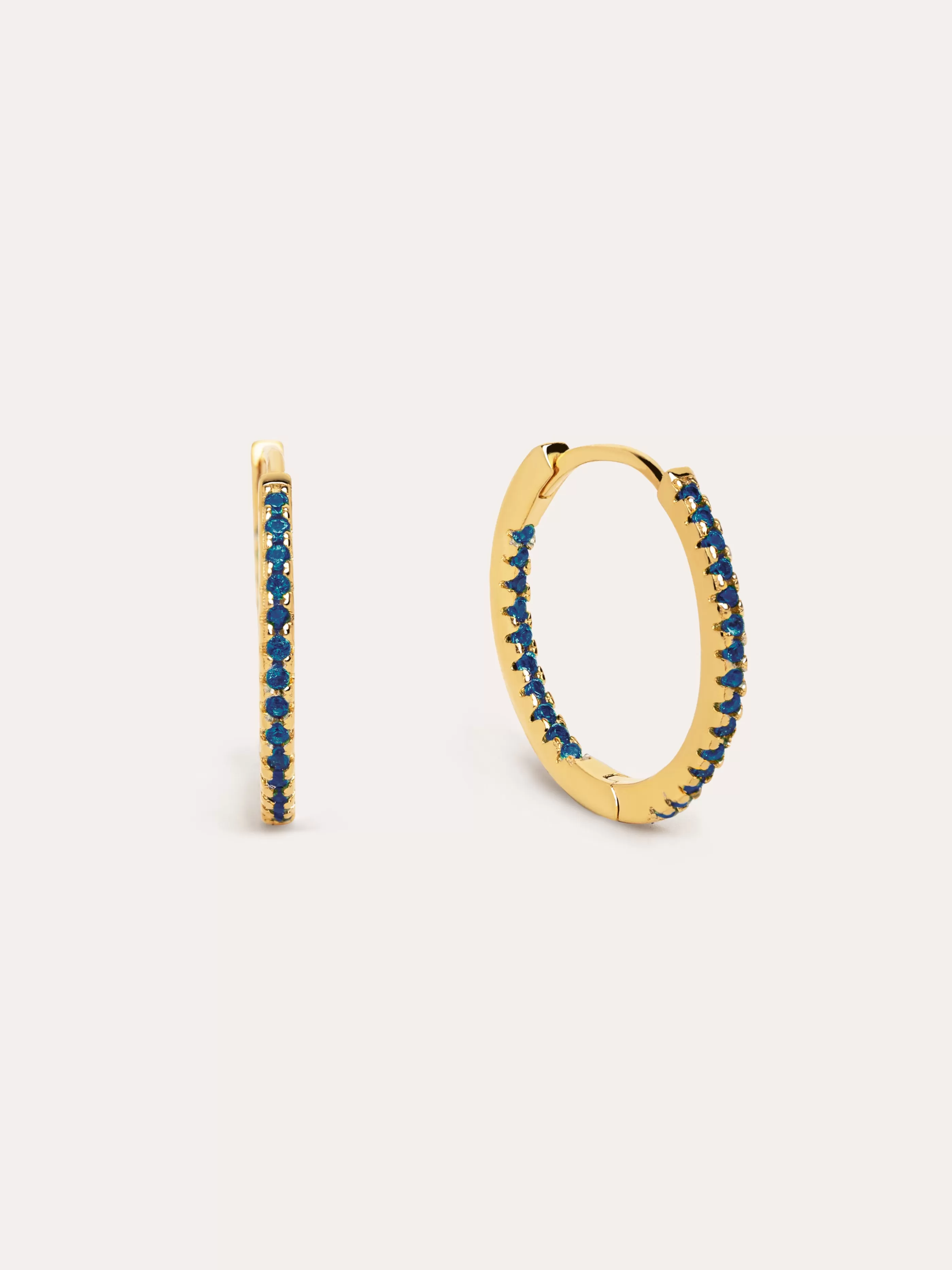 SINGULARU Pendientes Gleam Navy Plata Bano Oro- Pendientes De Colores