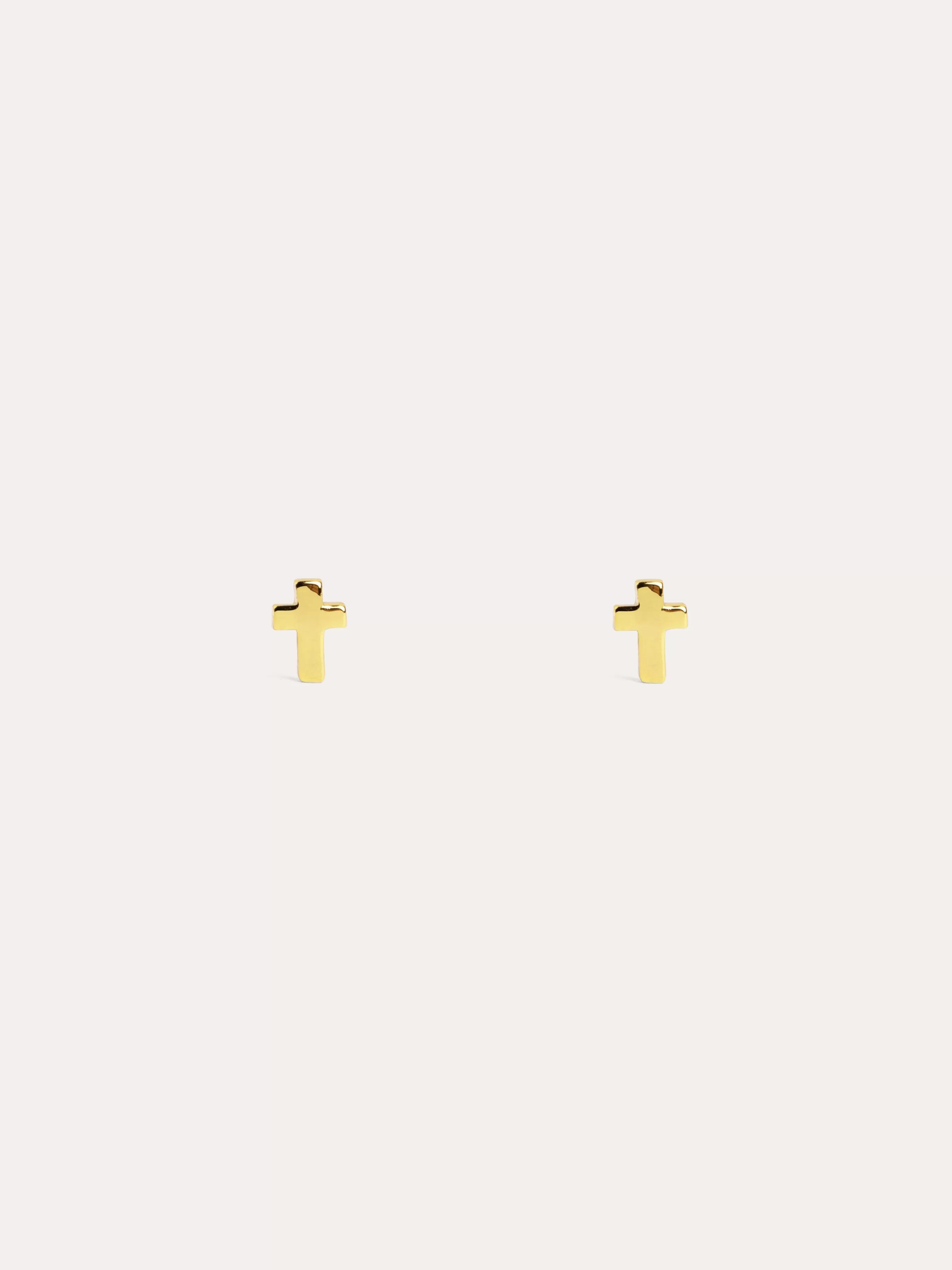 SINGULARU Pendientes Kids Cruz Plata Bano Oro- Pendientes De Rosca