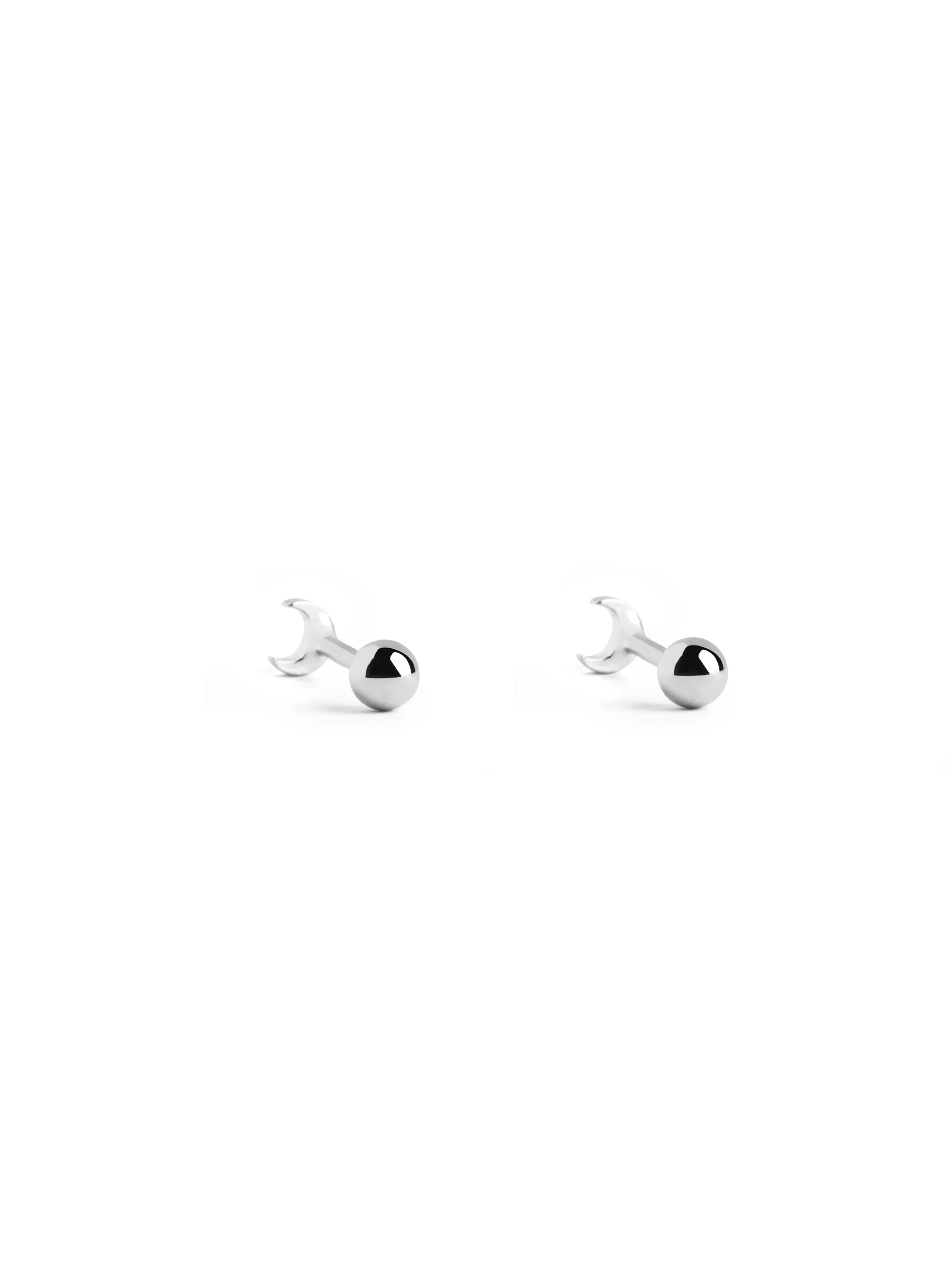 SINGULARU Pendientes Kids Moon Plata- Pendientes De Rosca