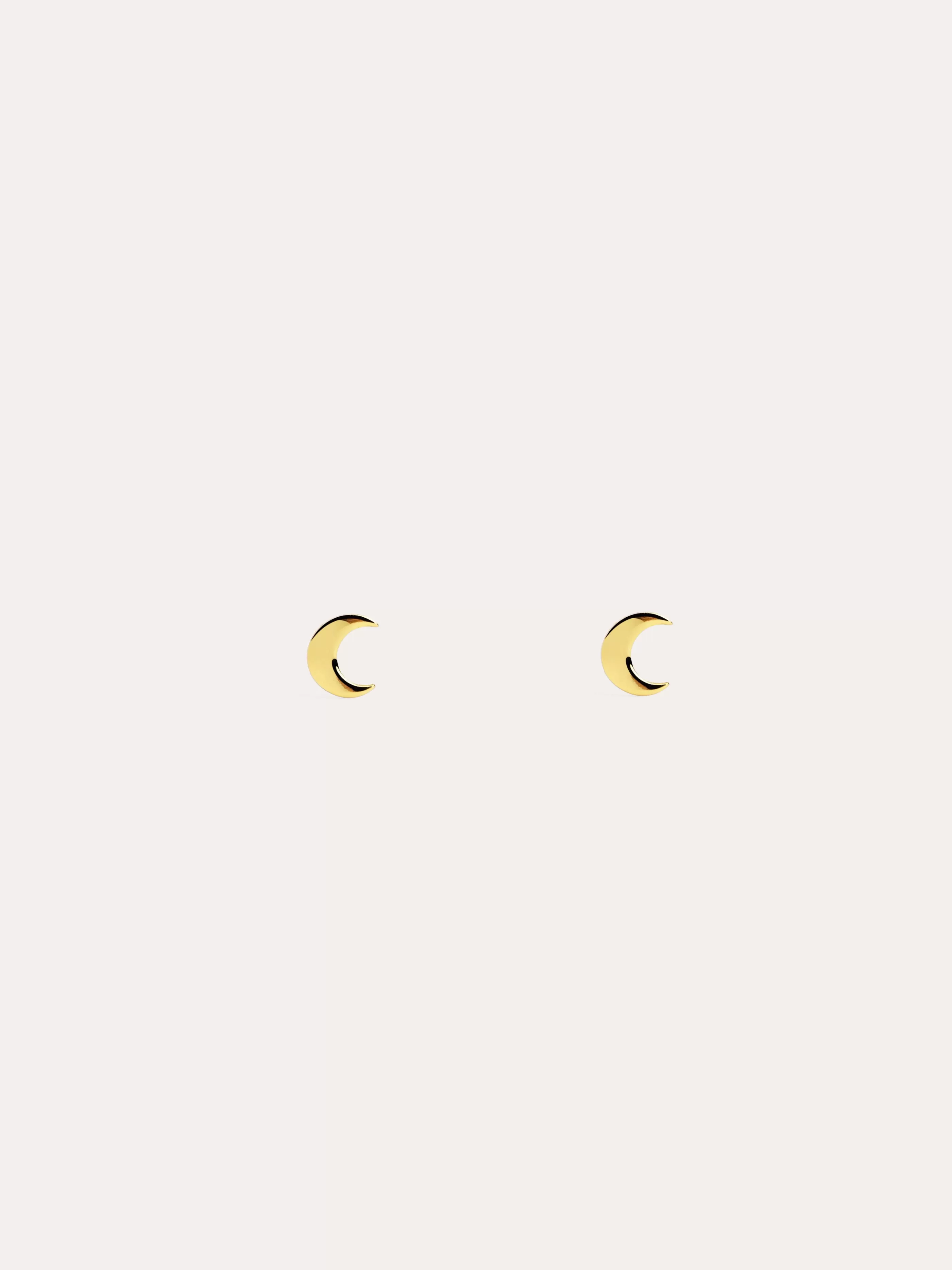SINGULARU Pendientes Kids Moon Plata Bano Oro- Pendientes De Rosca