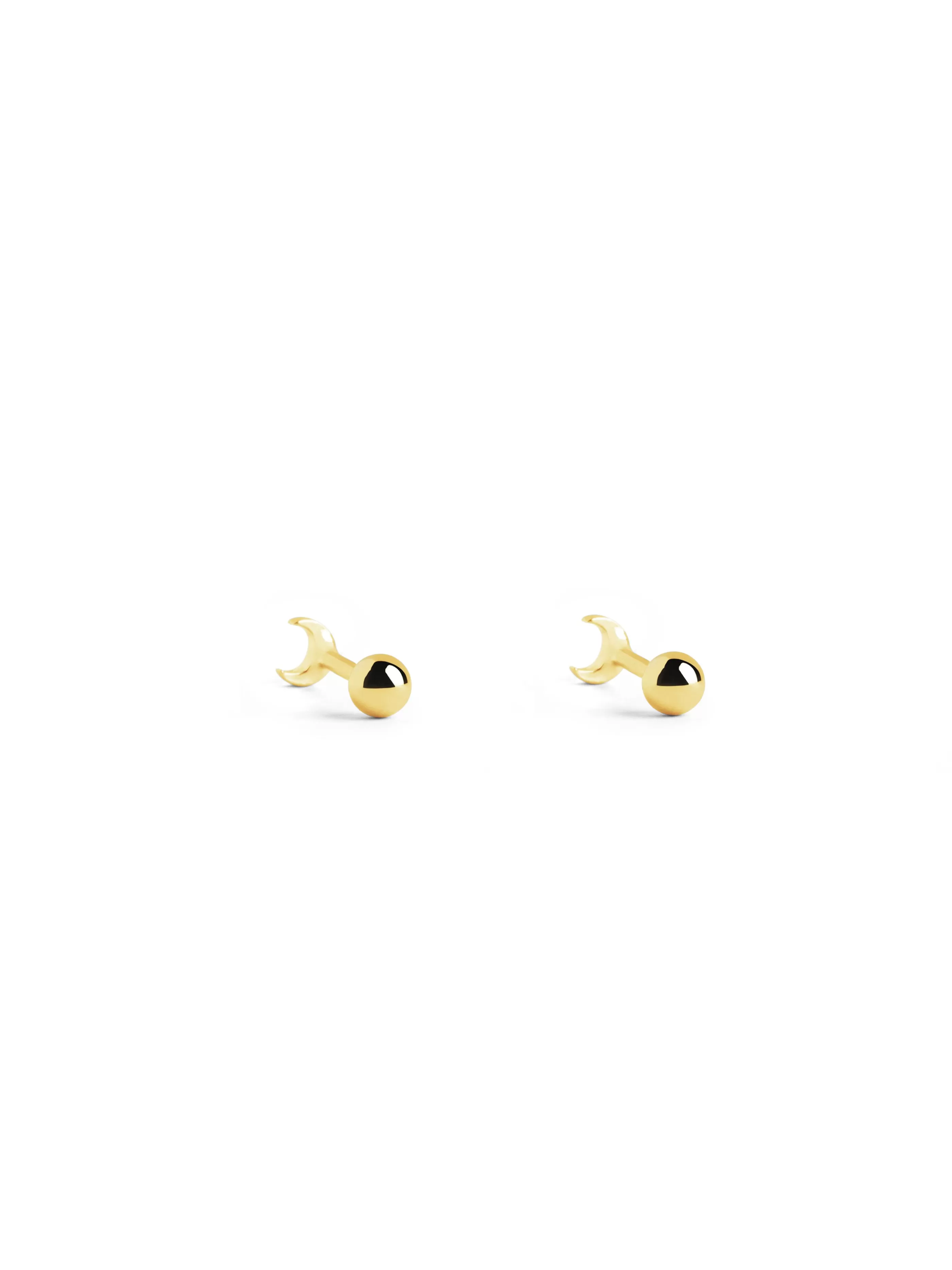 SINGULARU Pendientes Kids Moon Plata Bano Oro- Pendientes De Rosca