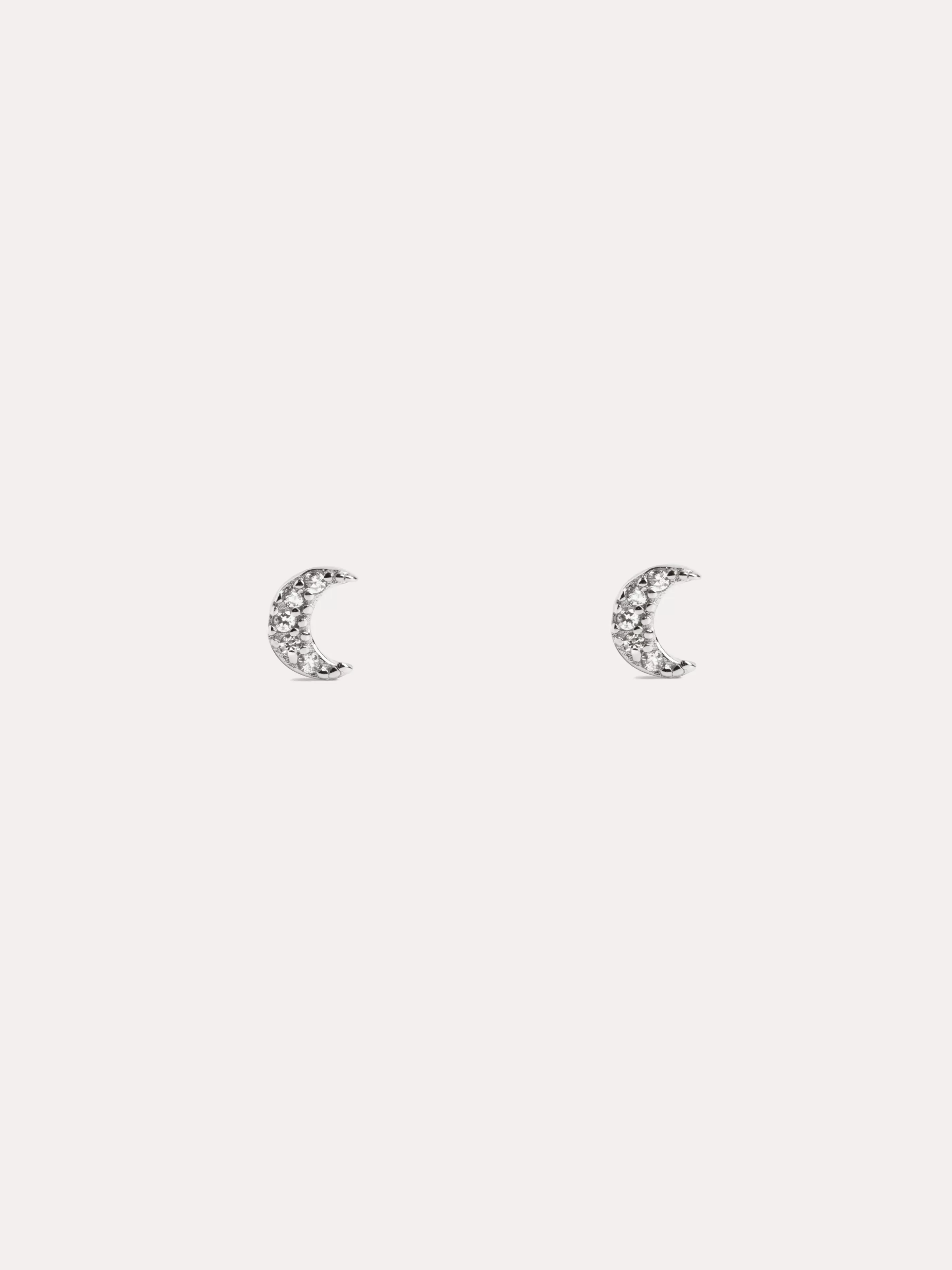 SINGULARU Pendientes Kids Moon Spark Plata- Pendientes De Rosca