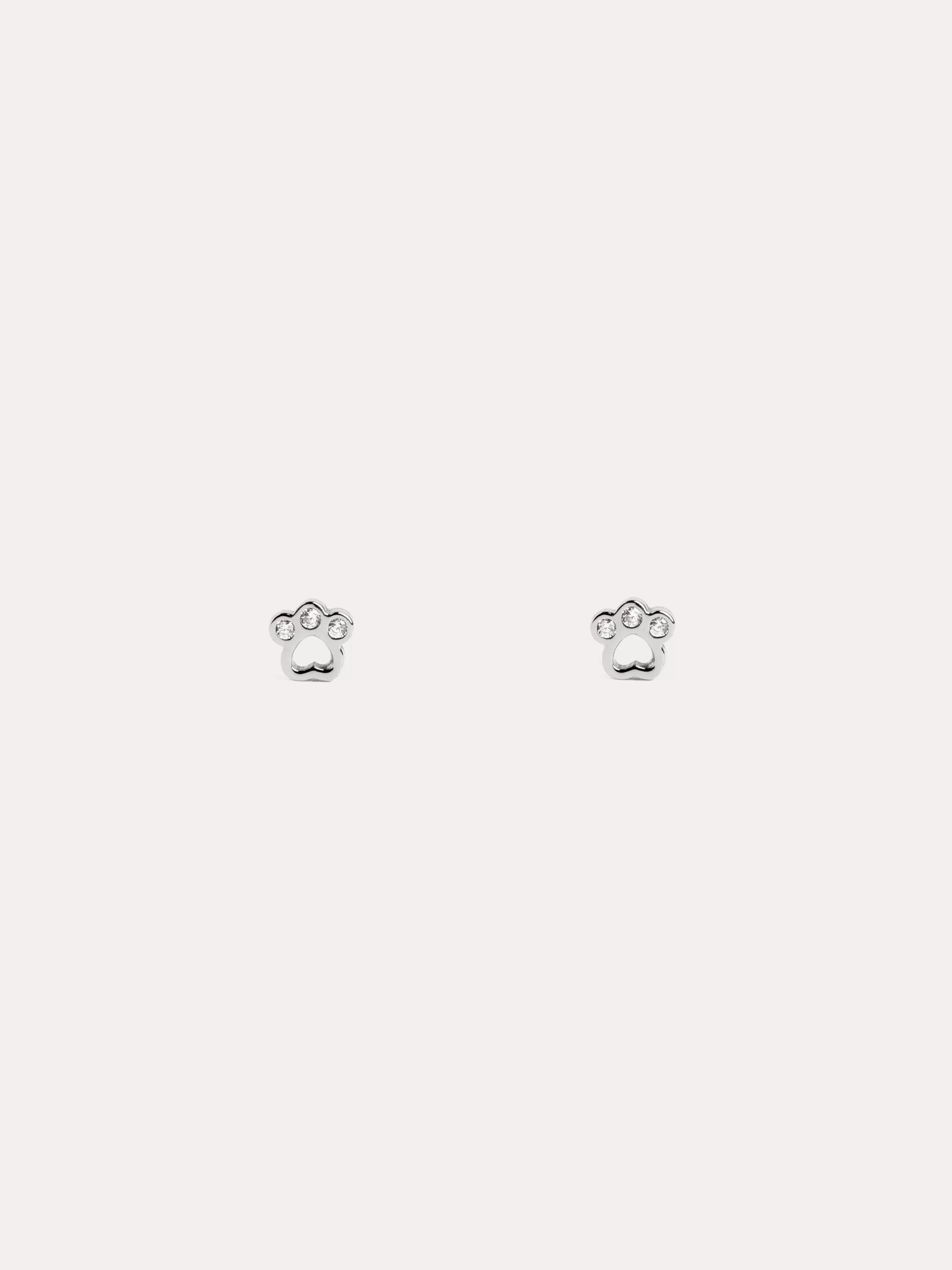 SINGULARU Pendientes Kids Paw Plata- Pendientes De Rosca