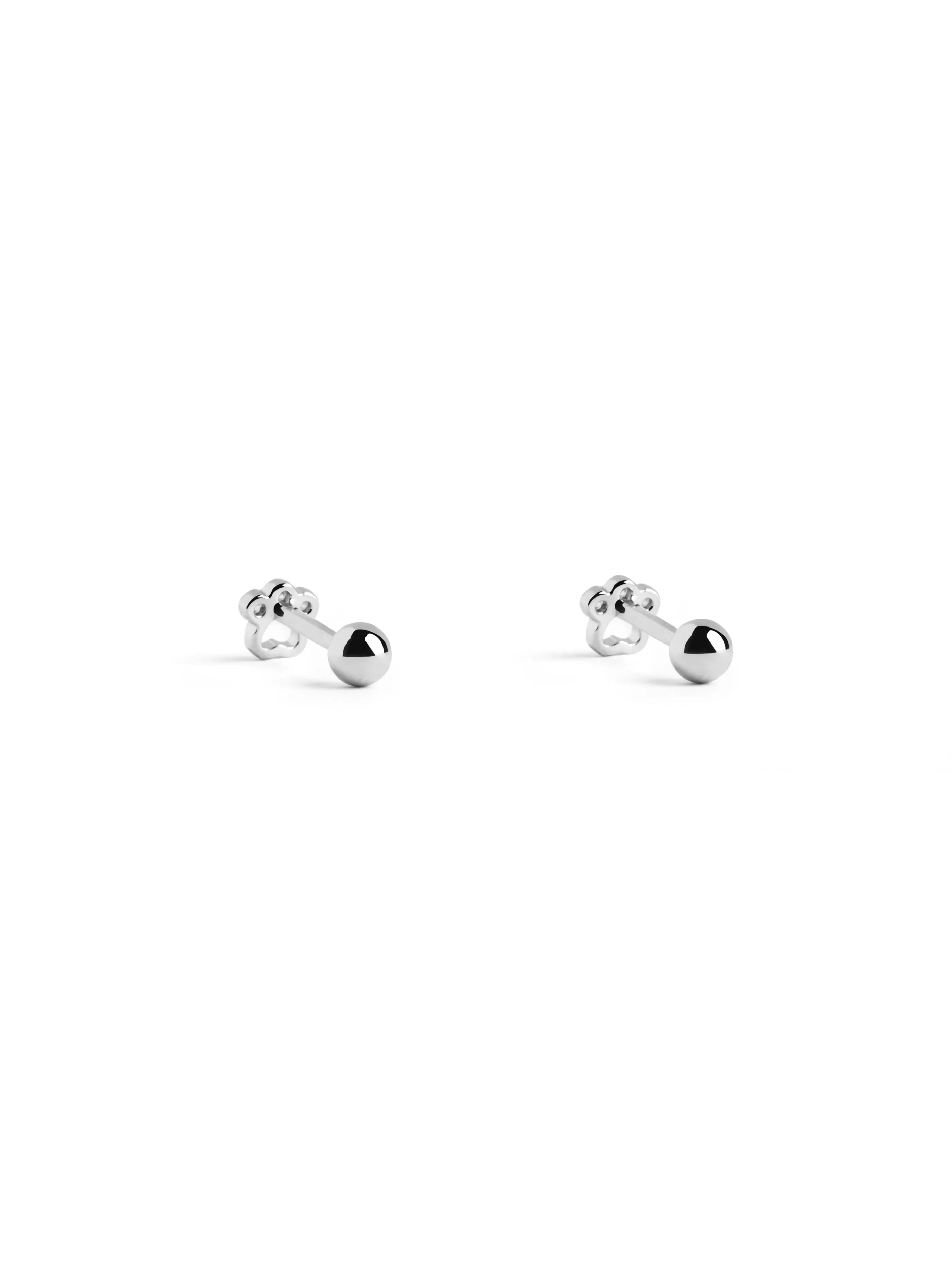 SINGULARU Pendientes Kids Paw Plata- Pendientes De Rosca