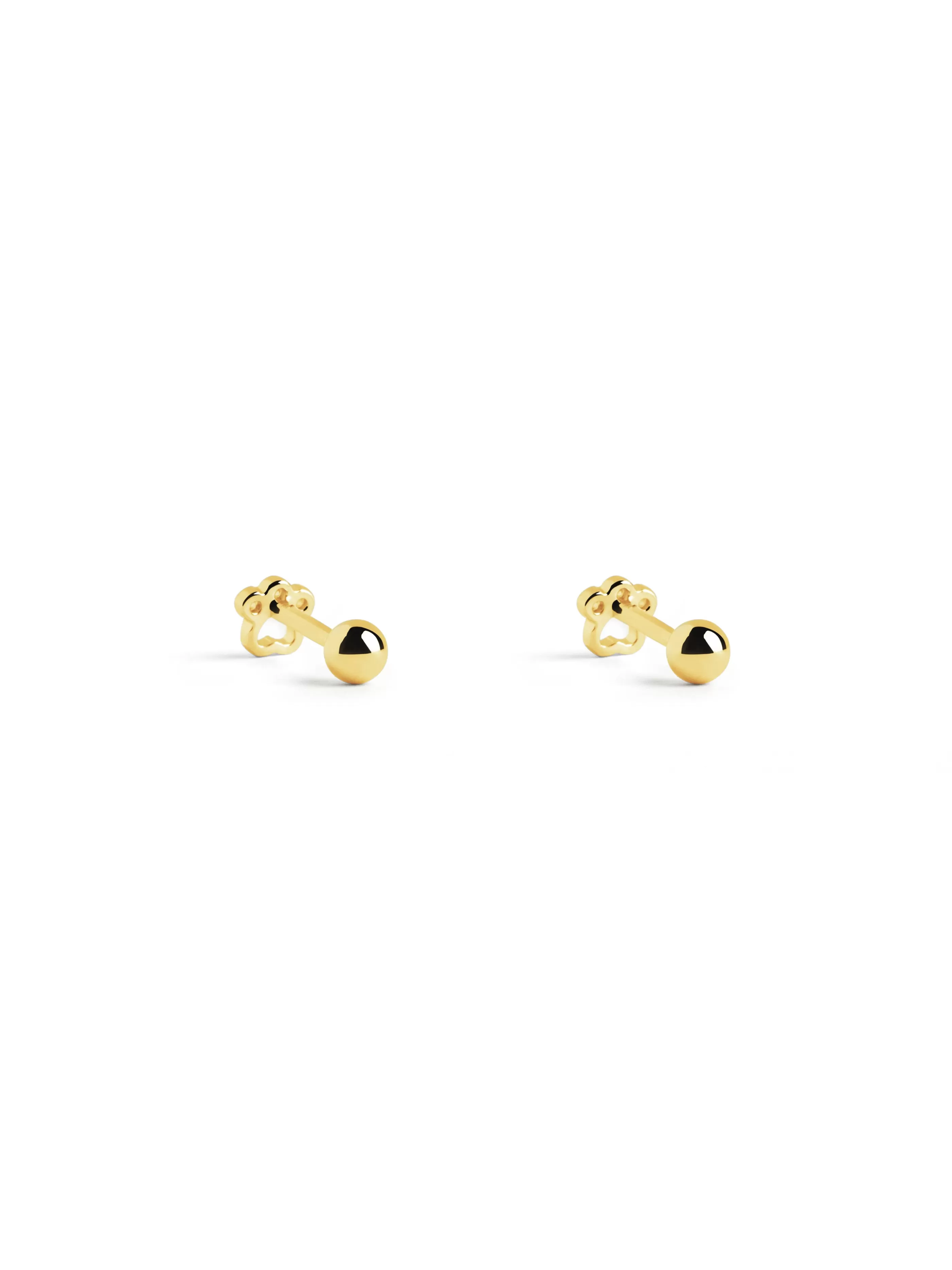 SINGULARU Pendientes Kids Paw Plata Bano Oro- Pendientes De Rosca