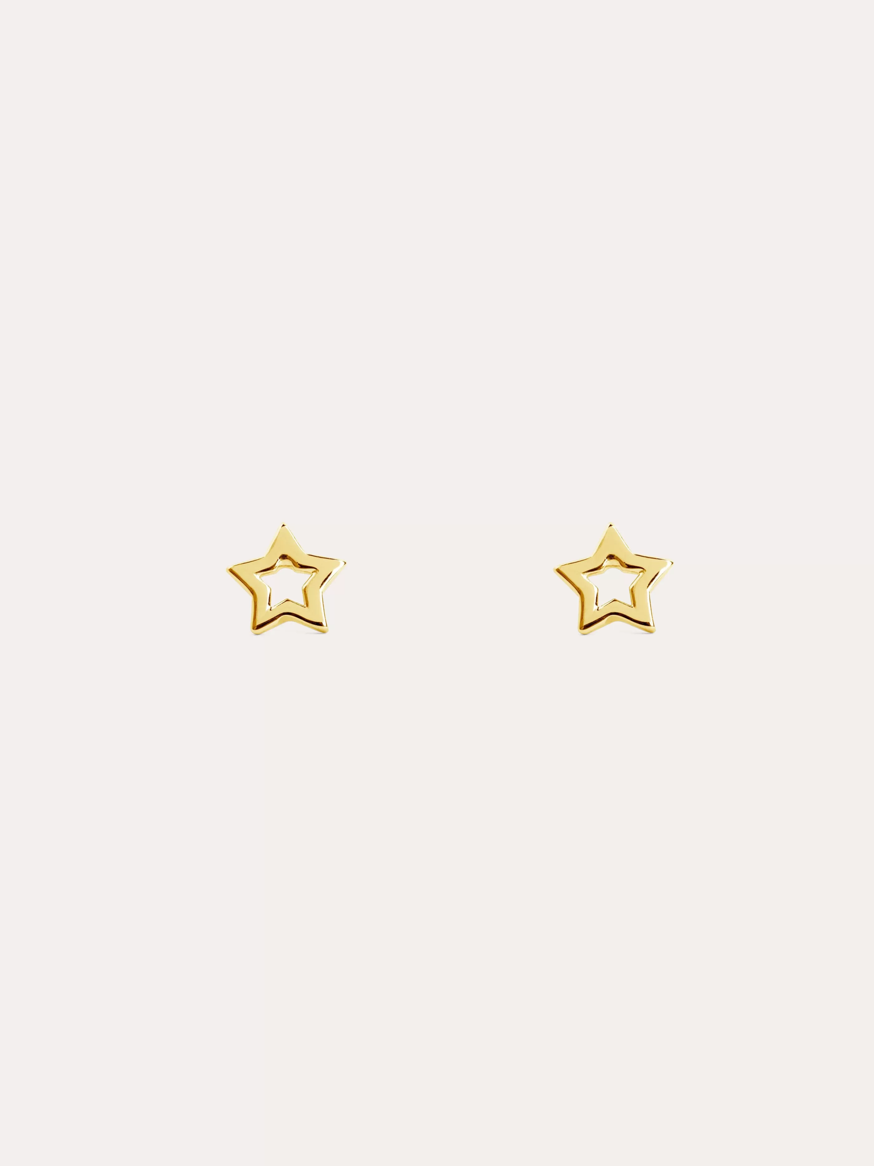 SINGULARU Pendientes Kids Star Shape Plata Bano Oro- Pendientes De Rosca