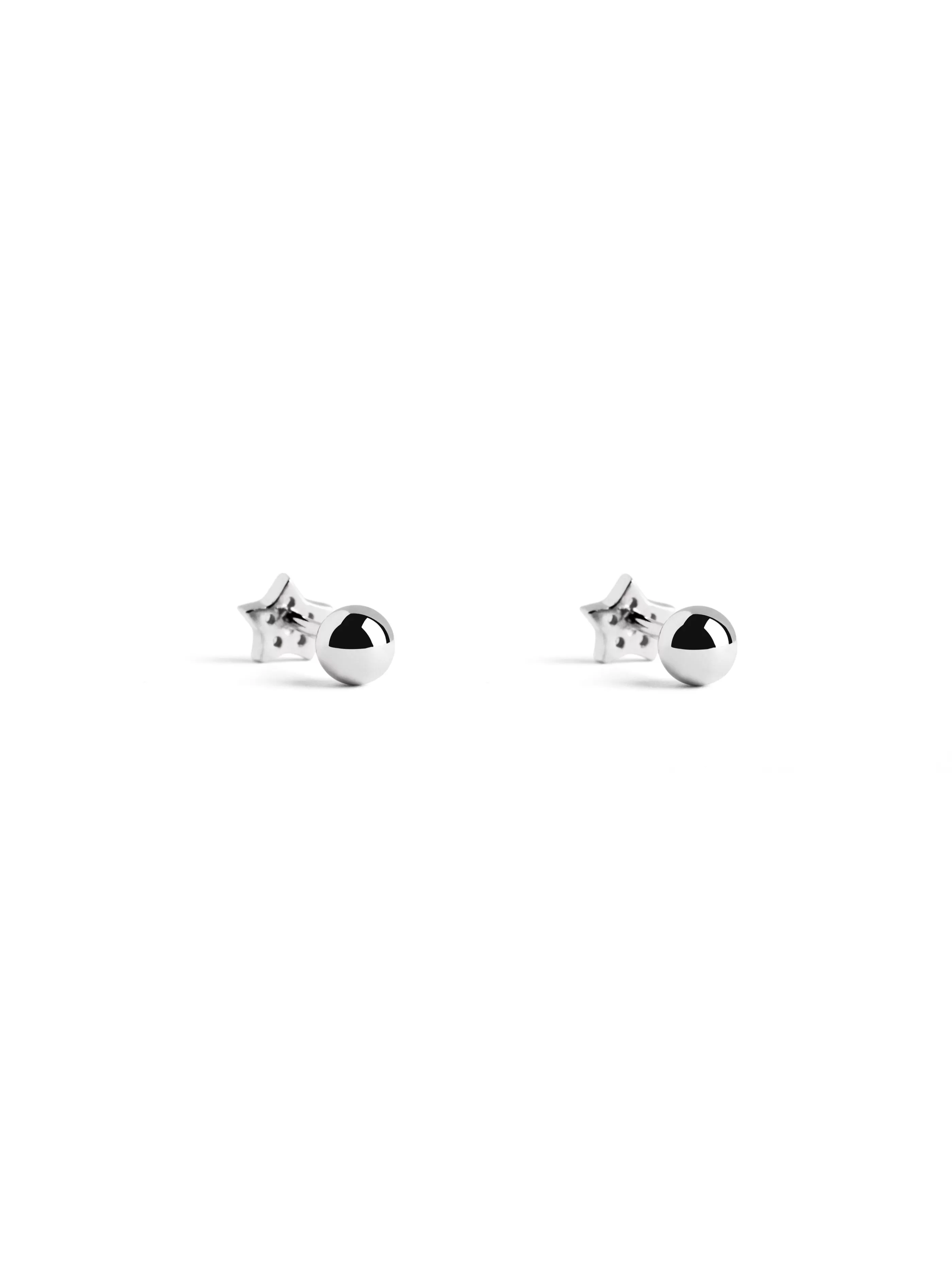 SINGULARU Pendientes Kids Star Spark Plata- Pendientes De Rosca