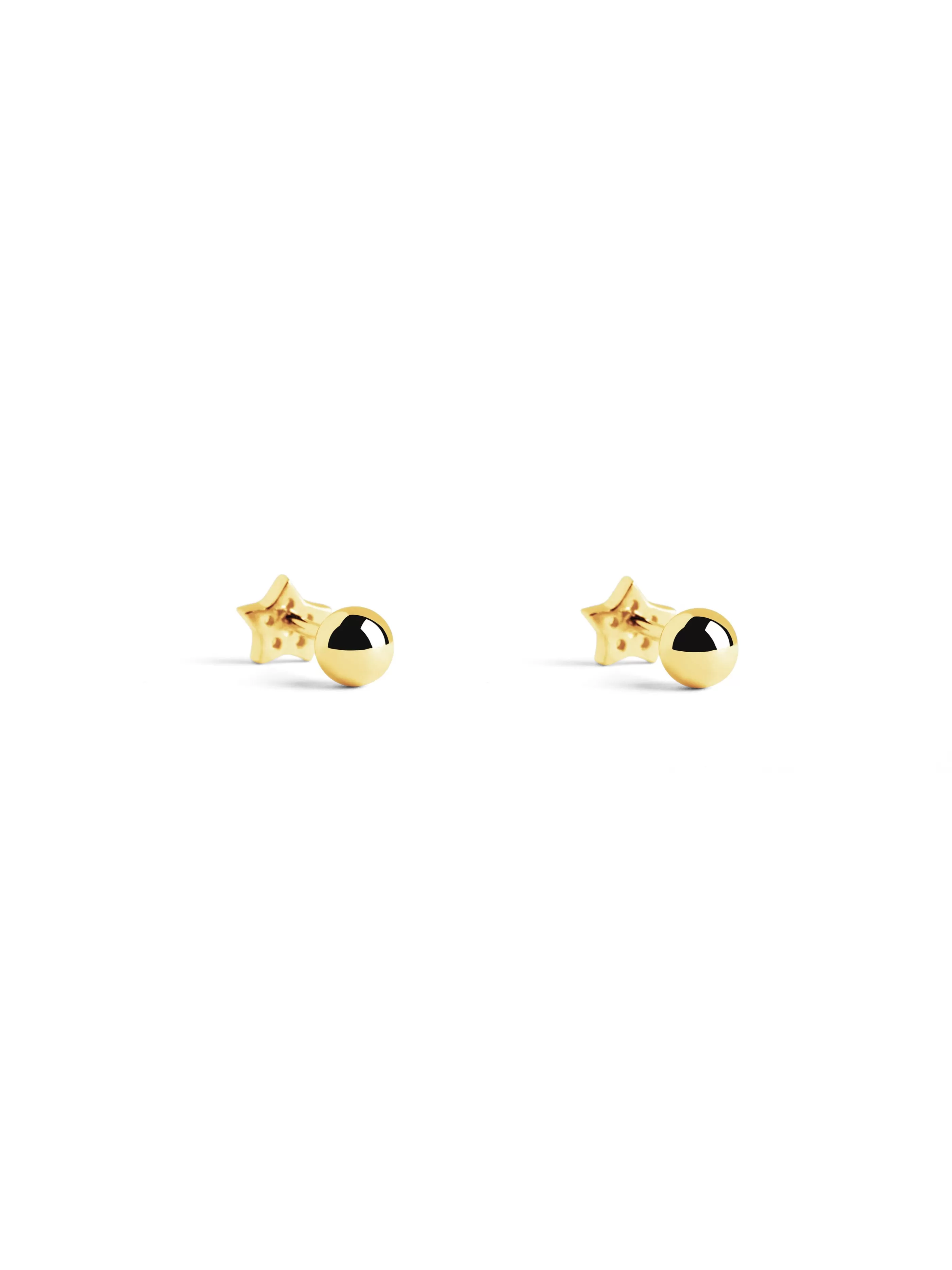 SINGULARU Pendientes Kids Star Spark Plata Bano Oro- Pendientes De Rosca